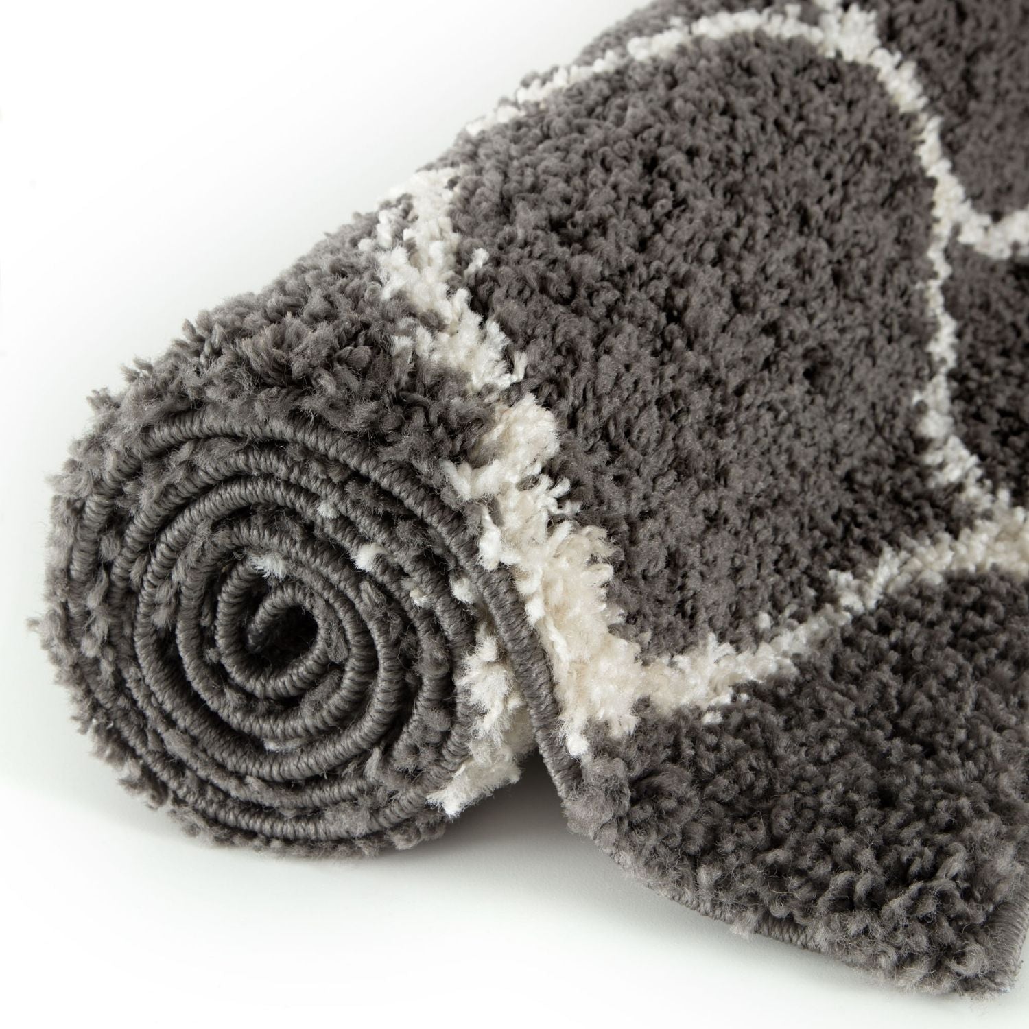 Moroccan Dark Grey Shaggy Rug | 640 - PN Home