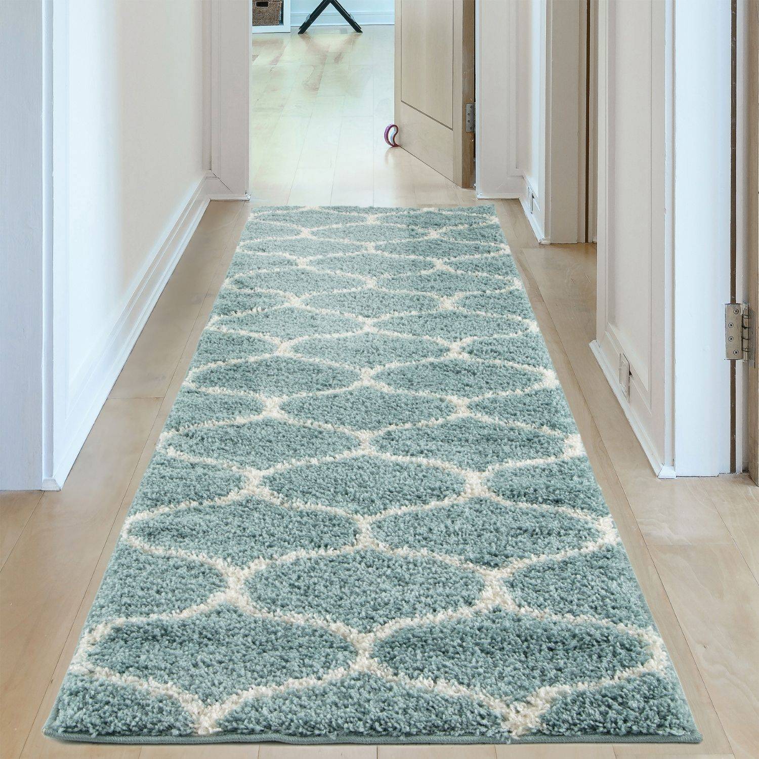 Moroccan Duck Egg Blue Shaggy Rug | 650 - PN Home