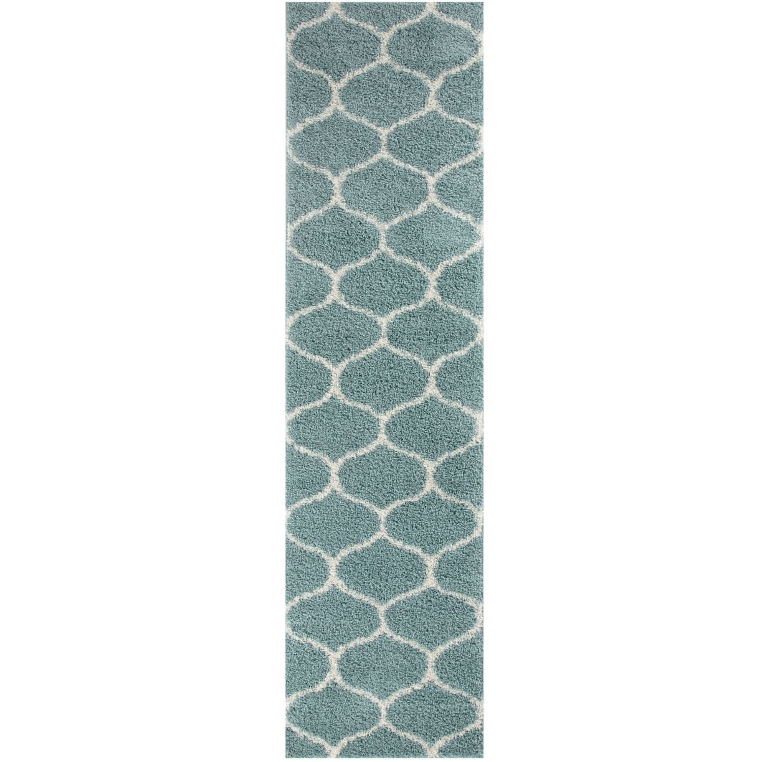 Moroccan Duck Egg Blue Shaggy Rug | 650 - PN Home