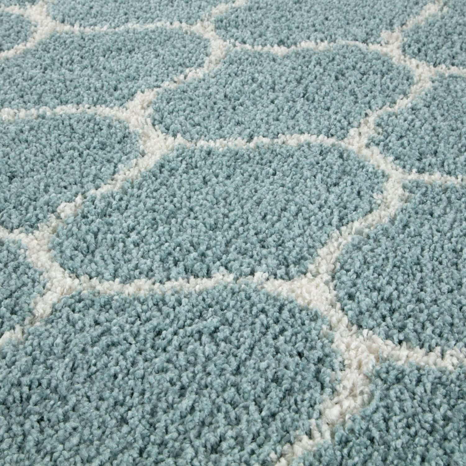 Moroccan Duck Egg Blue Shaggy Rug | 650 - PN Home