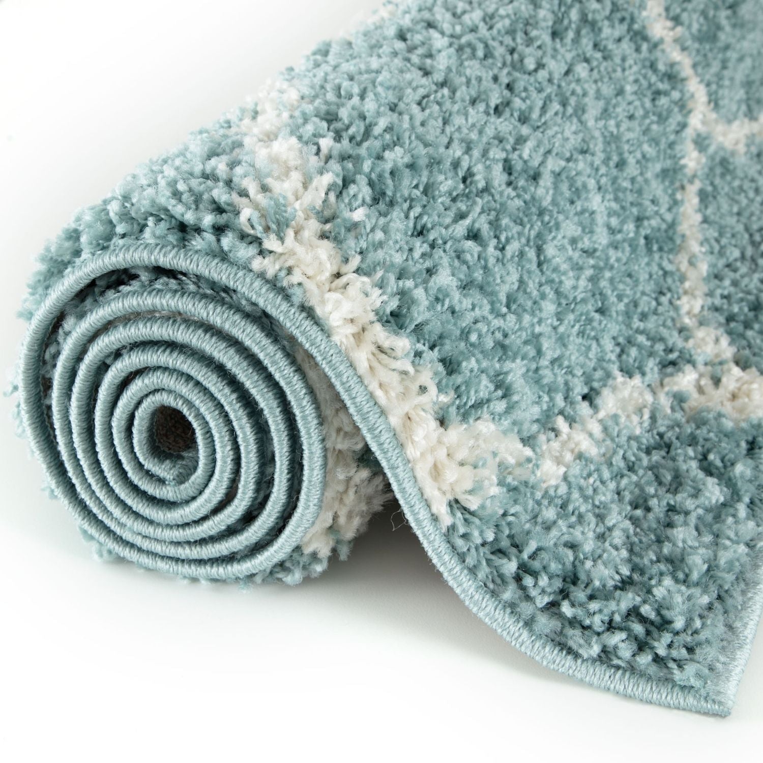 Moroccan Duck Egg Blue Shaggy Rug | 650 - PN Home