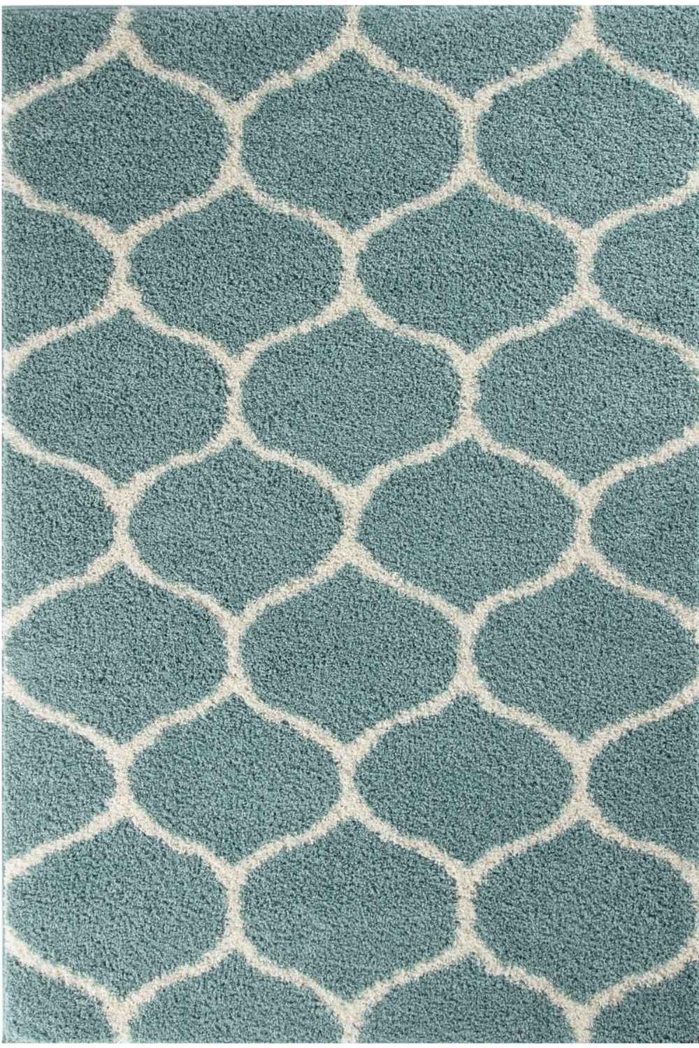 Moroccan Duck Egg Blue Shaggy Rug | 650 - PN Home