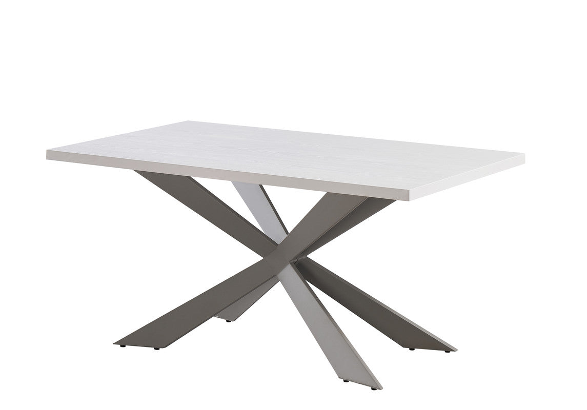 Oxford Duke LUXWhite  Dining Set with White Table and 6 Dining Chairs
