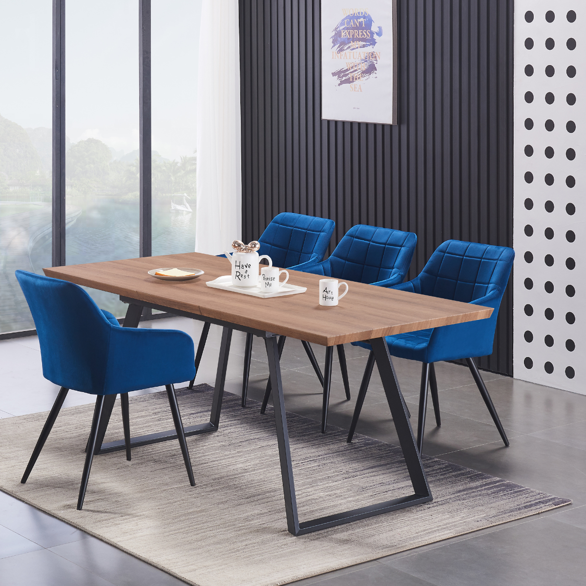 oak dining table and chairs set UK
