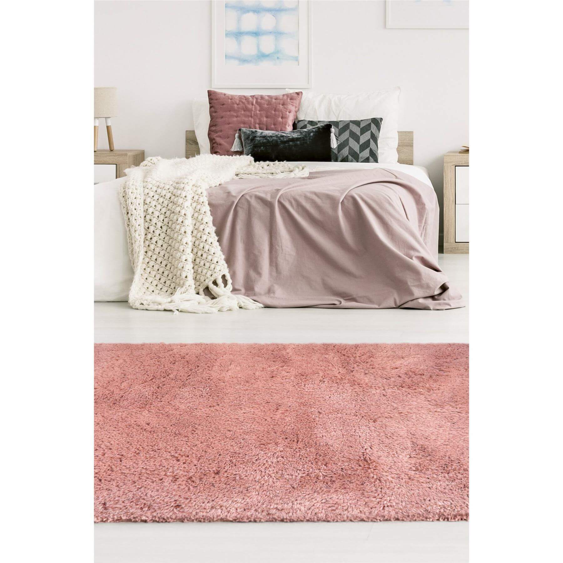 Soft Washable Pink Shaggy Rug | SA-07 - PN Home