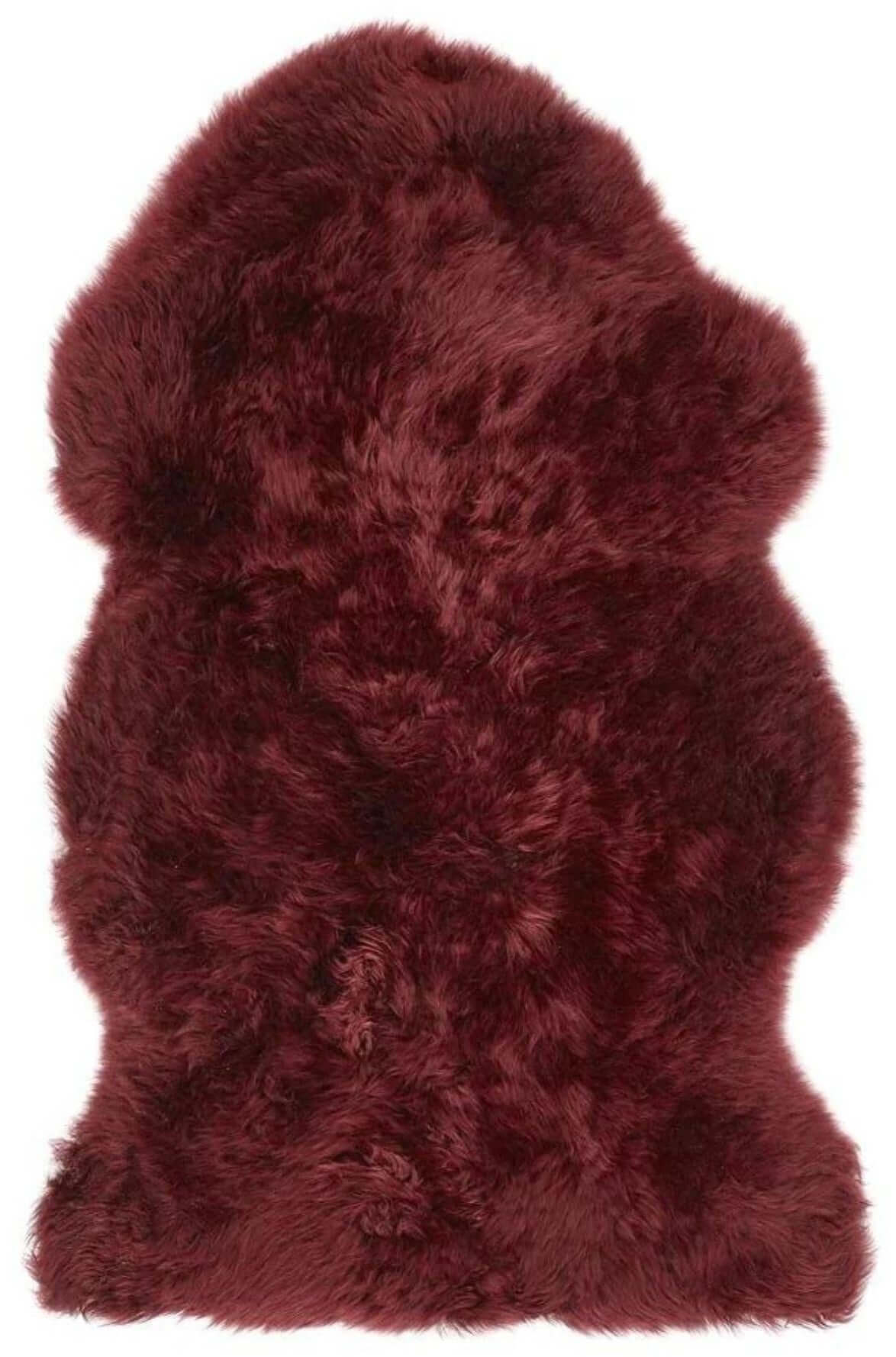 Genuine Berry Red Sheepskin Faux Fur Rug - PN Home