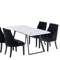 Windsor Toga Lux Dining Set | a White Table and Set of 6 Chairs - PN Home
