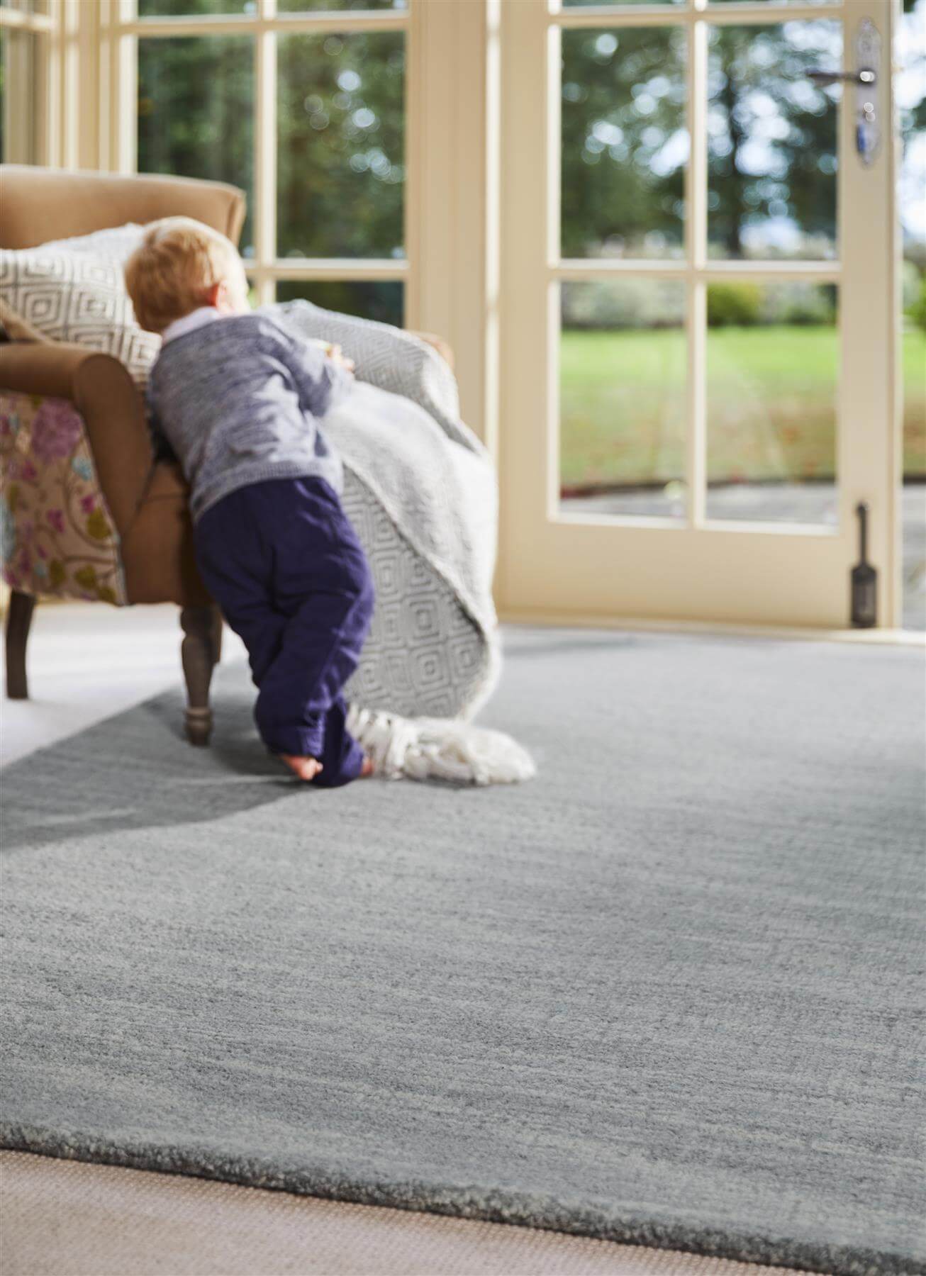 Country Sea Mist Solid Wool Rug - PN Home