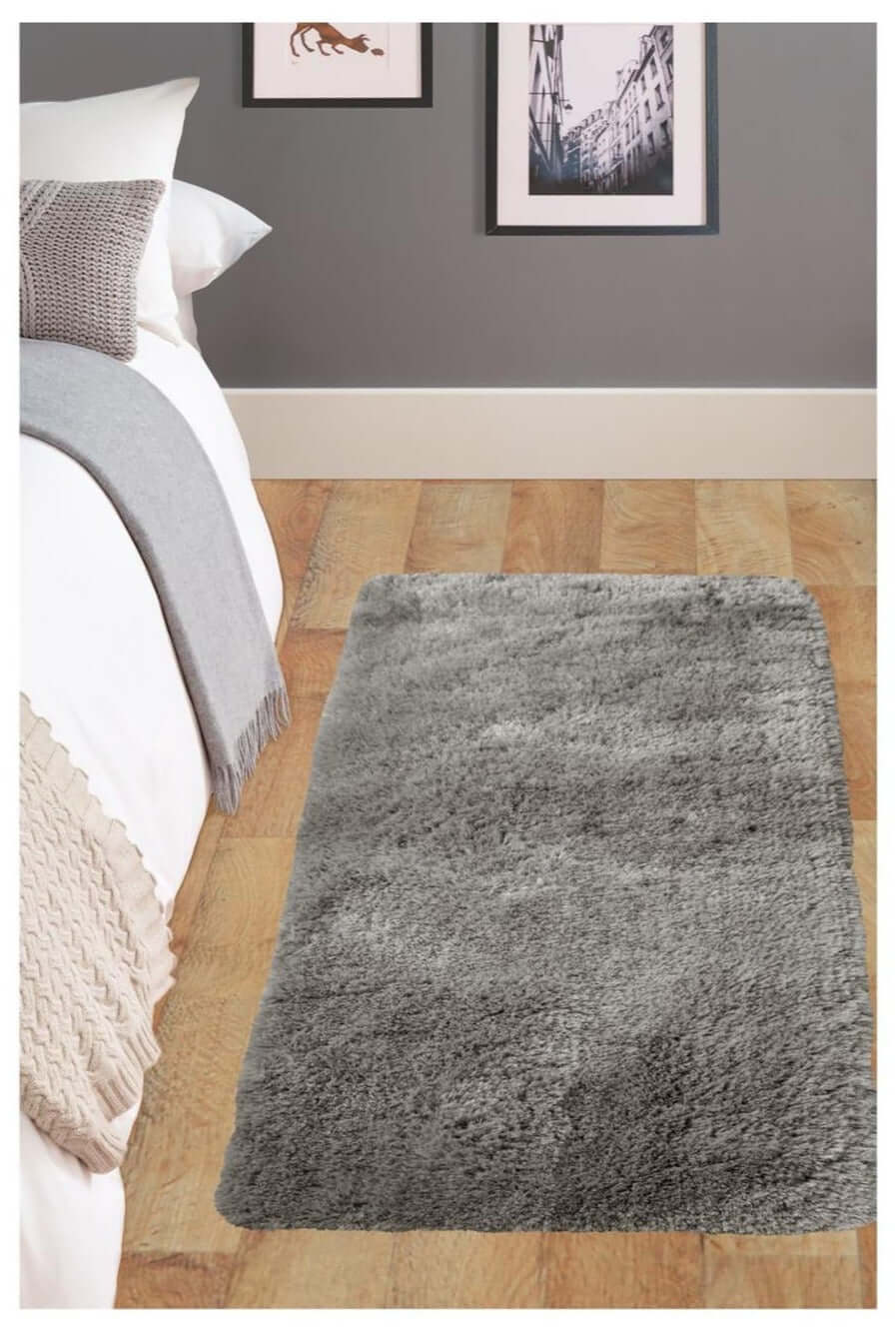 Soft Washable Grey Shaggy Rug | SA-04 - PN Home