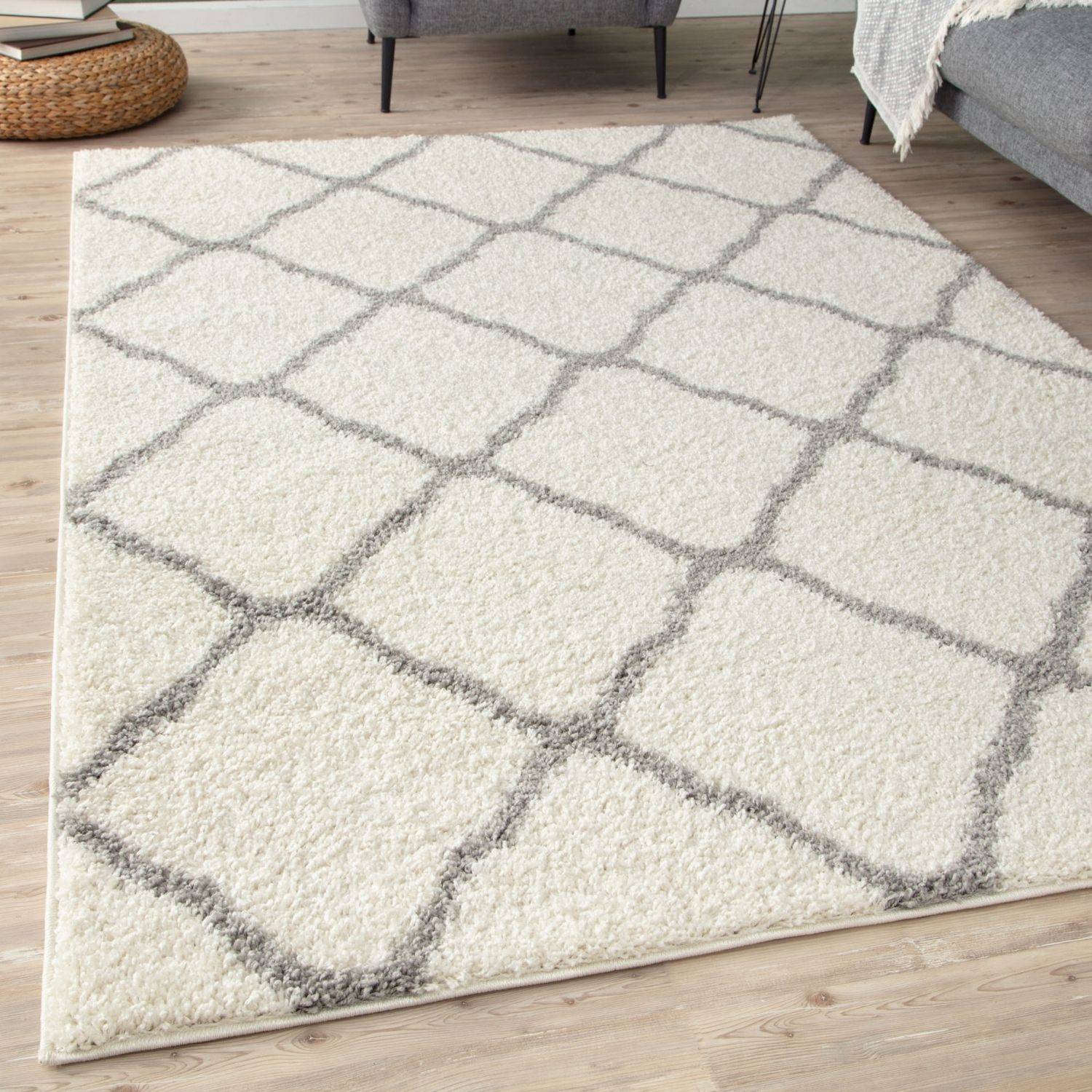 Moroccan Ivory Shaggy Rug | 700 - PN Home