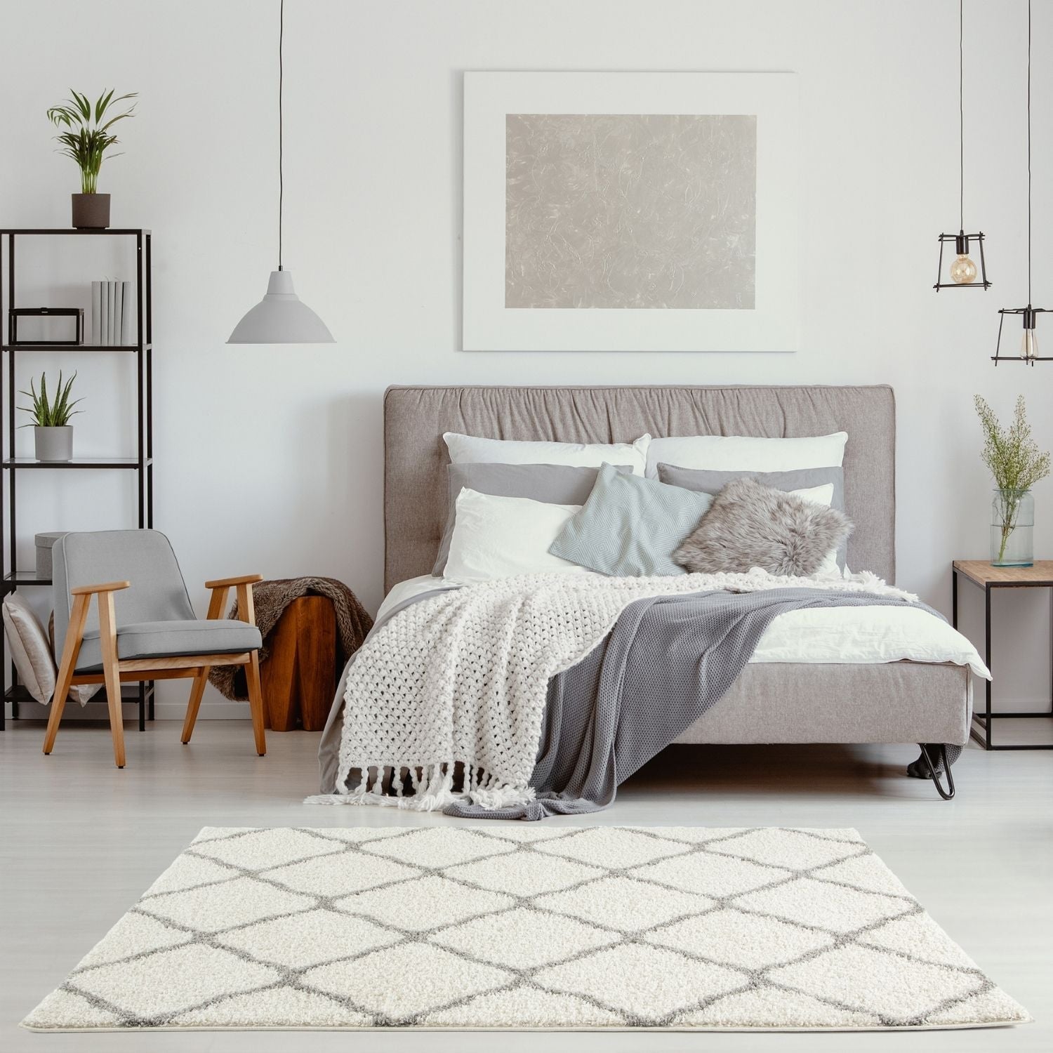 Moroccan Ivory Shaggy Rug | 700 - PN Home