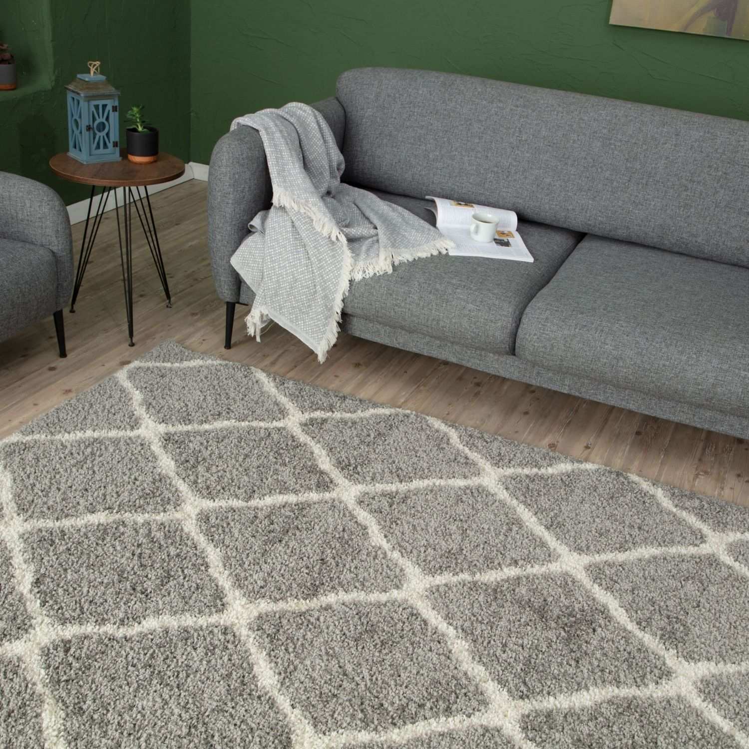 Moroccan Grey Shaggy Rug | 710 - PN Home