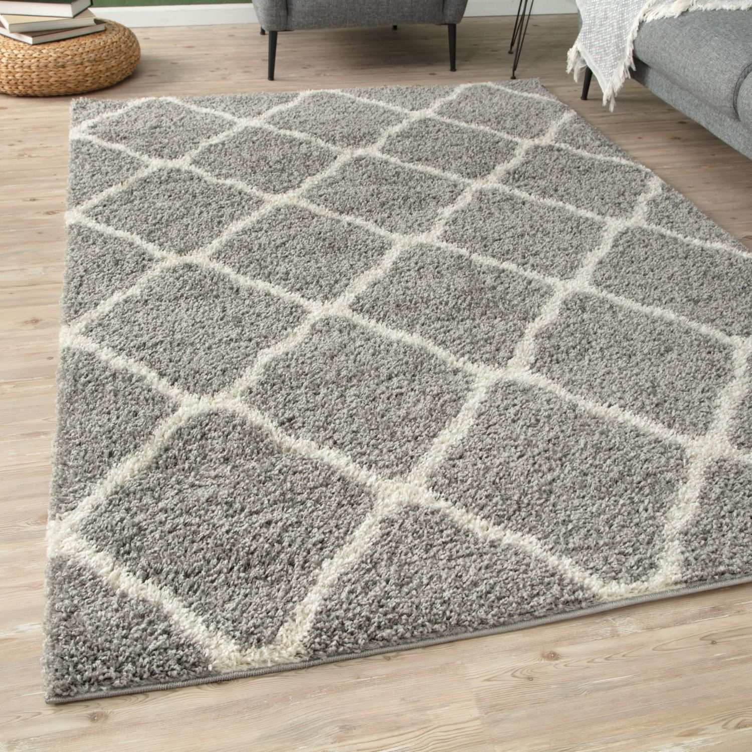 Moroccan Grey Shaggy Rug | 710 - PN Home
