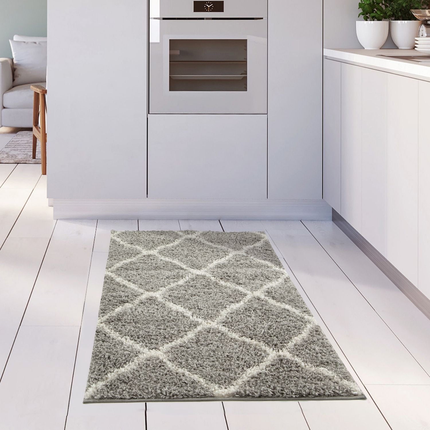 Moroccan Grey Shaggy Rug | 710 - PN Home