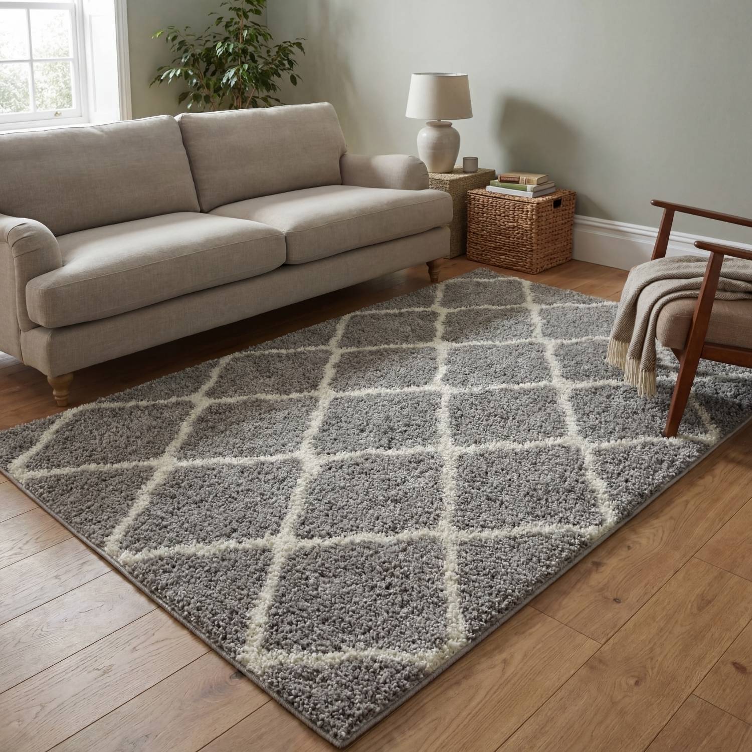 Moroccan Grey Shaggy Rug | 710 - PN Home