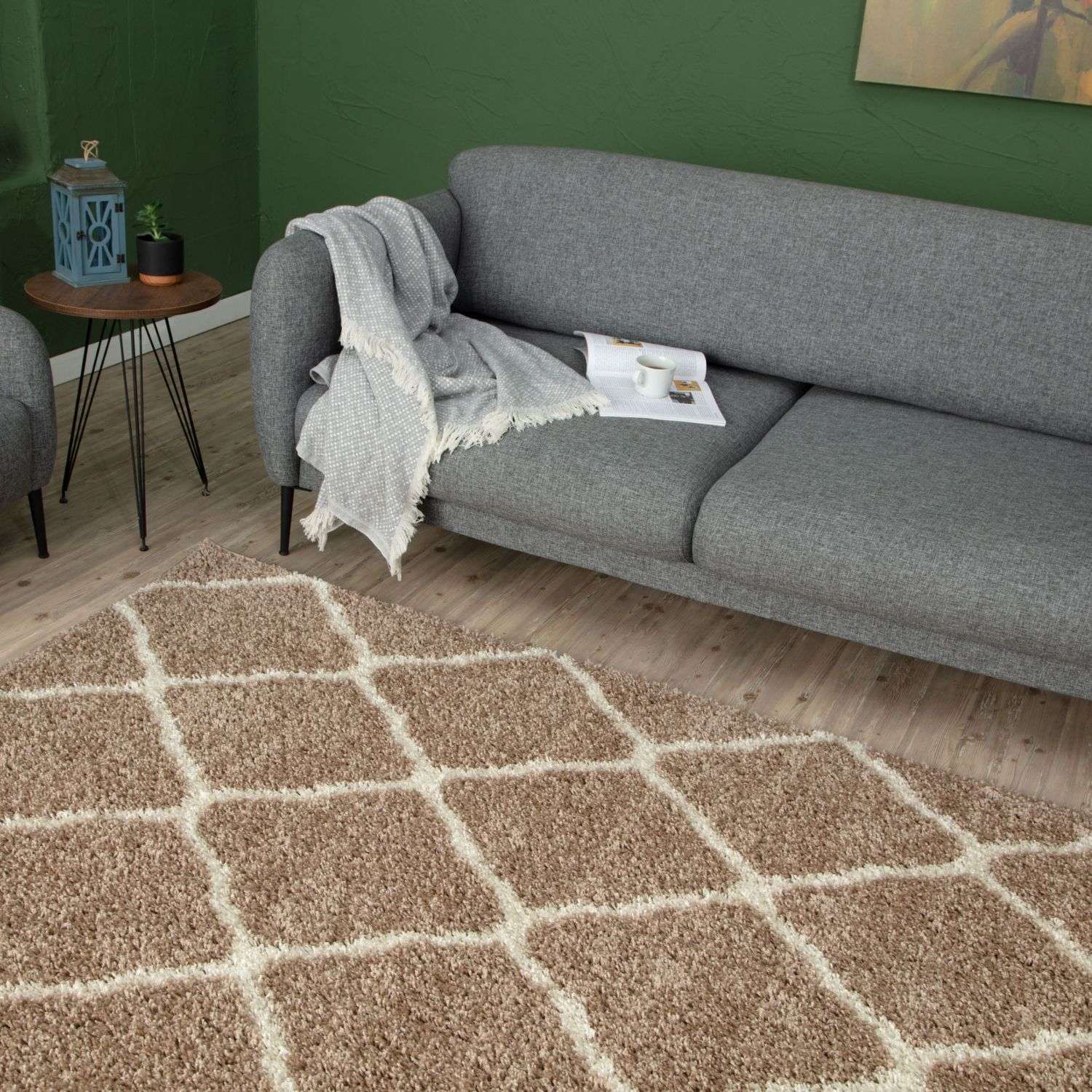 Moroccan Beige Shaggy Rug | 720 - PN Home
