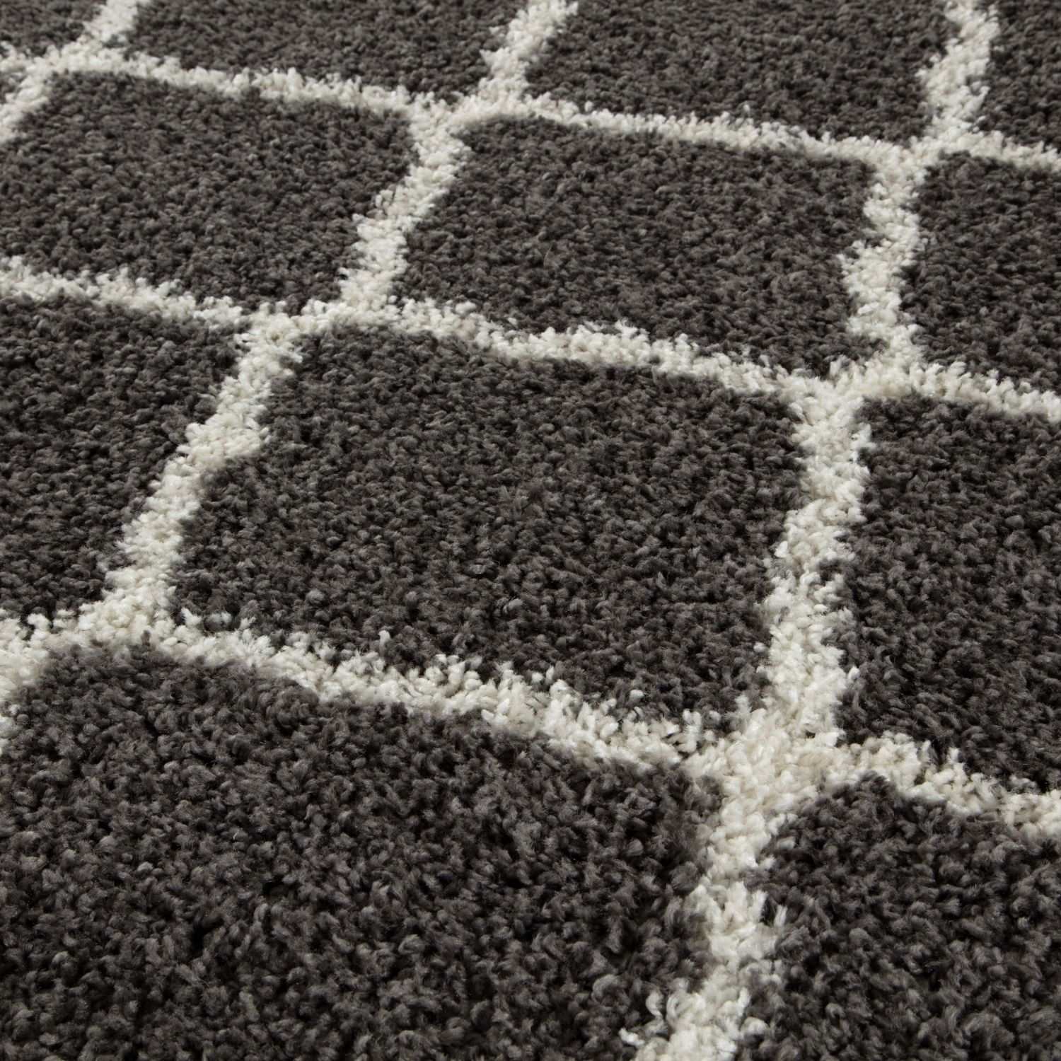 Moroccan Dark Grey Shaggy Rug | 740 - PN Home