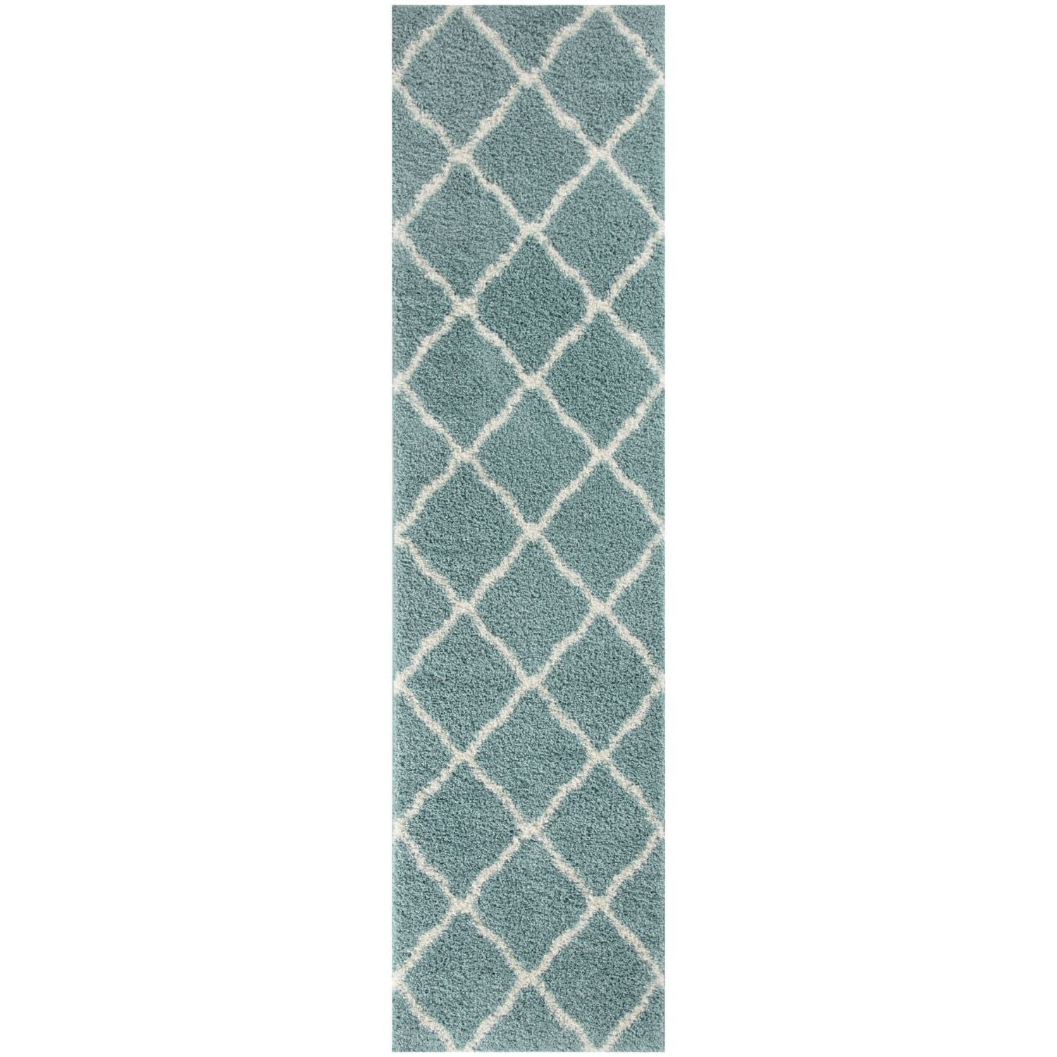Moroccan Duck Egg Blue Shaggy Rug | 750 - PN Home