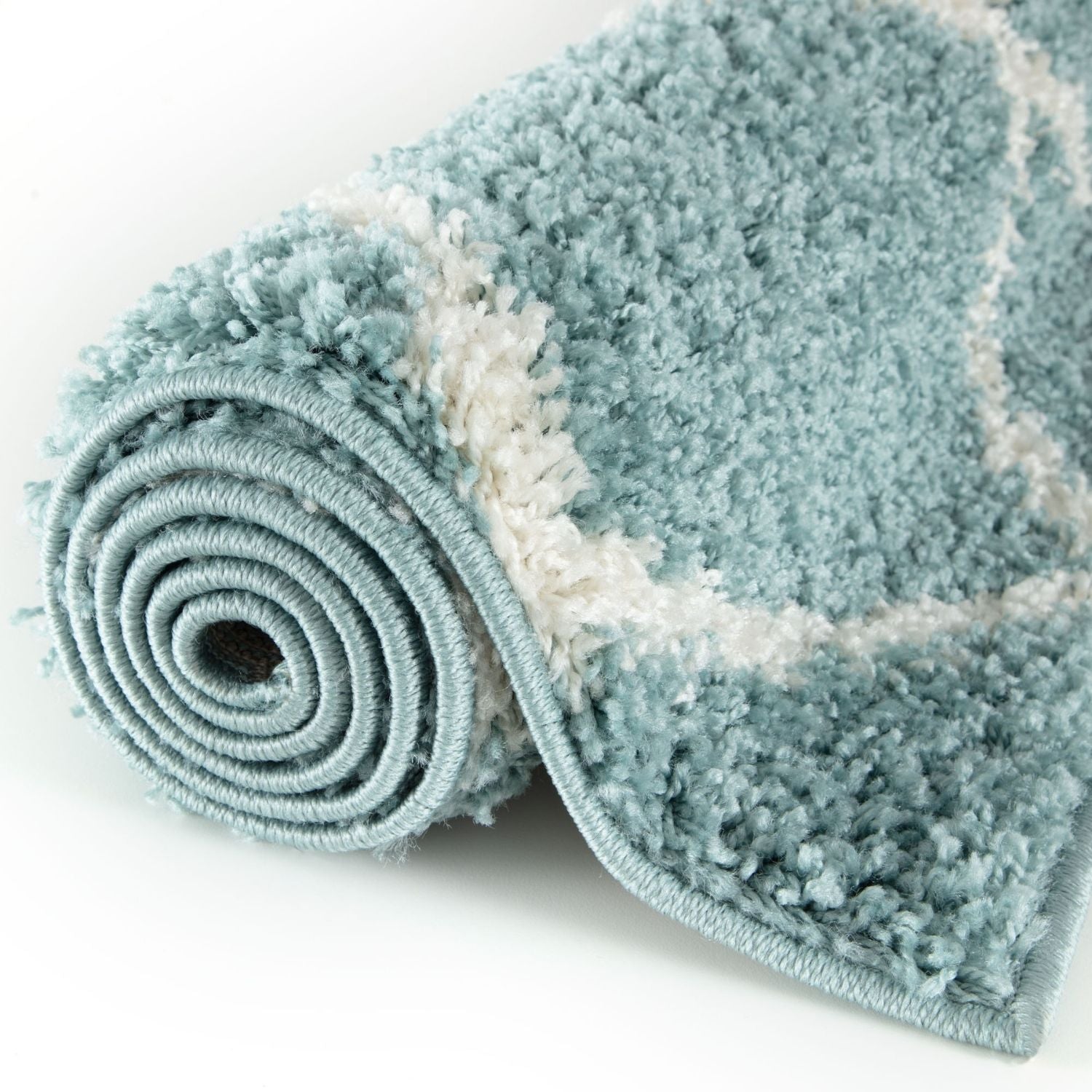 Moroccan Duck Egg Blue Shaggy Rug | 750 - PN Home