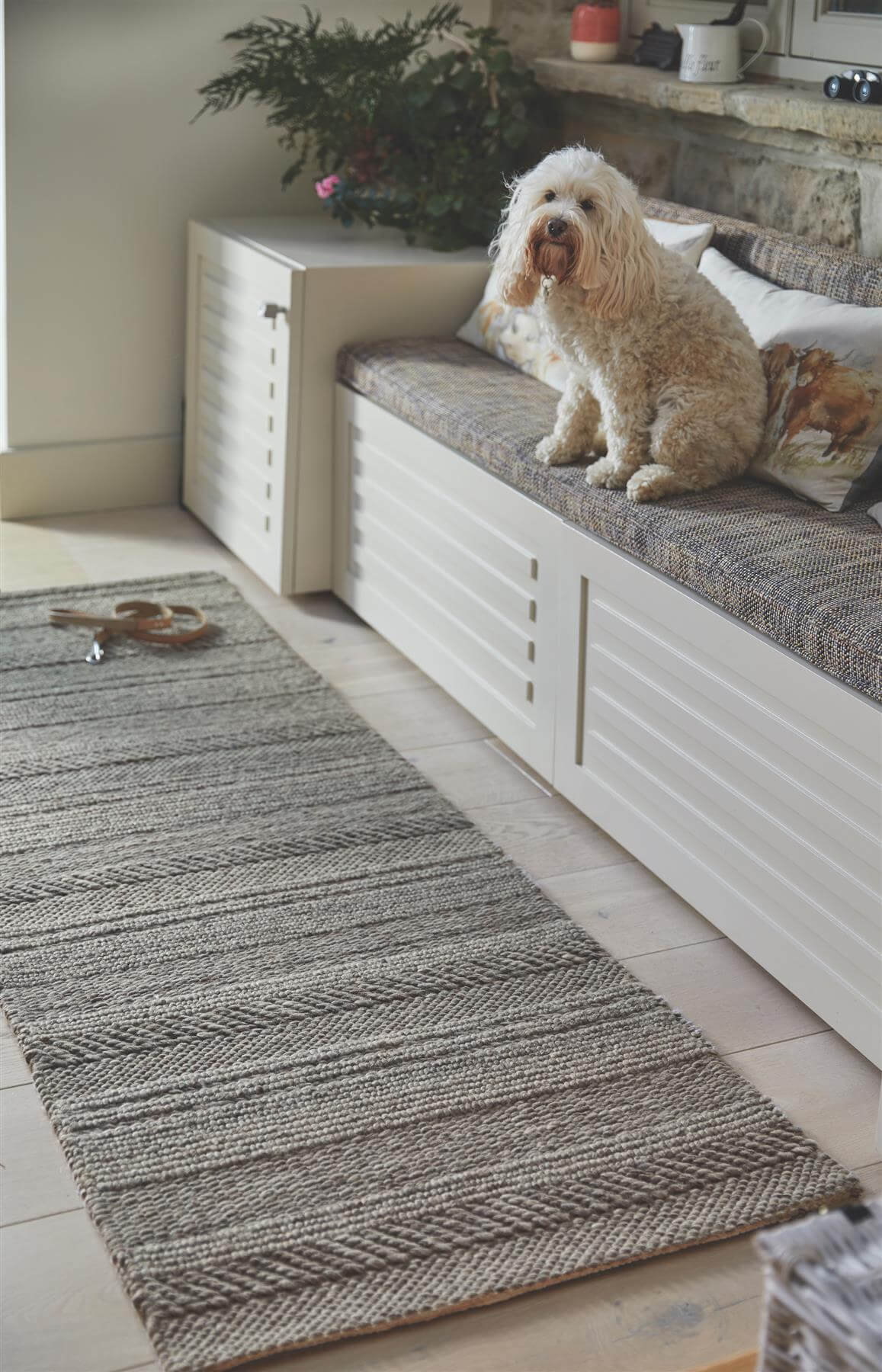 Chunky Natural/Grey Knitted Rug - PN Home