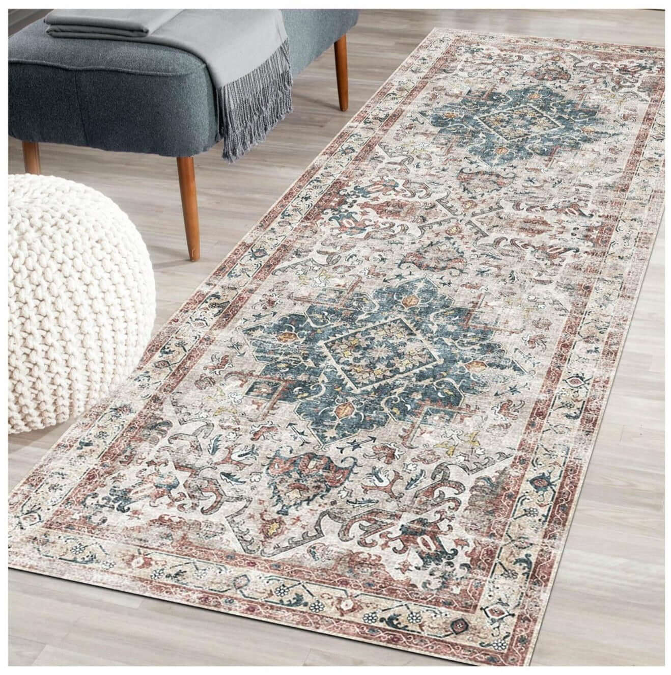 Carmel Cream Bordered Rug - PN Home