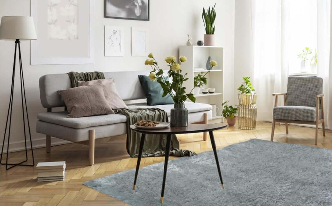Lagom Duck Egg Blue Shaggy Rug - PN Home