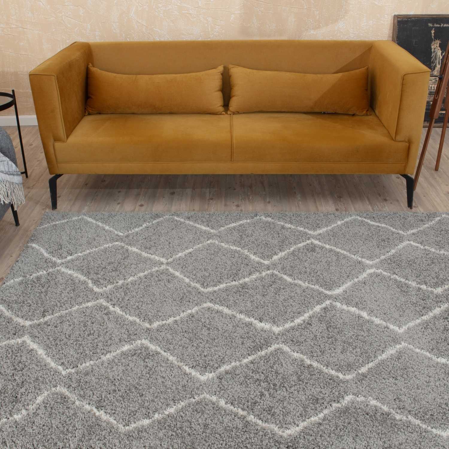 Moroccan Grey Shaggy Rug | 810 - PN Home