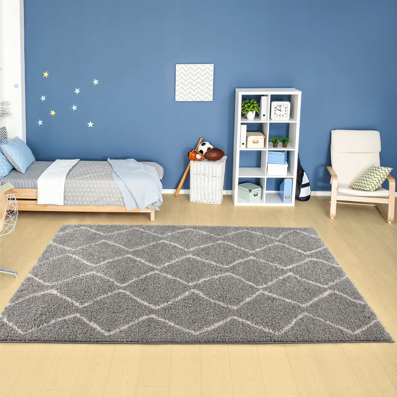 Moroccan Grey Shaggy Rug | 810 - PN Home
