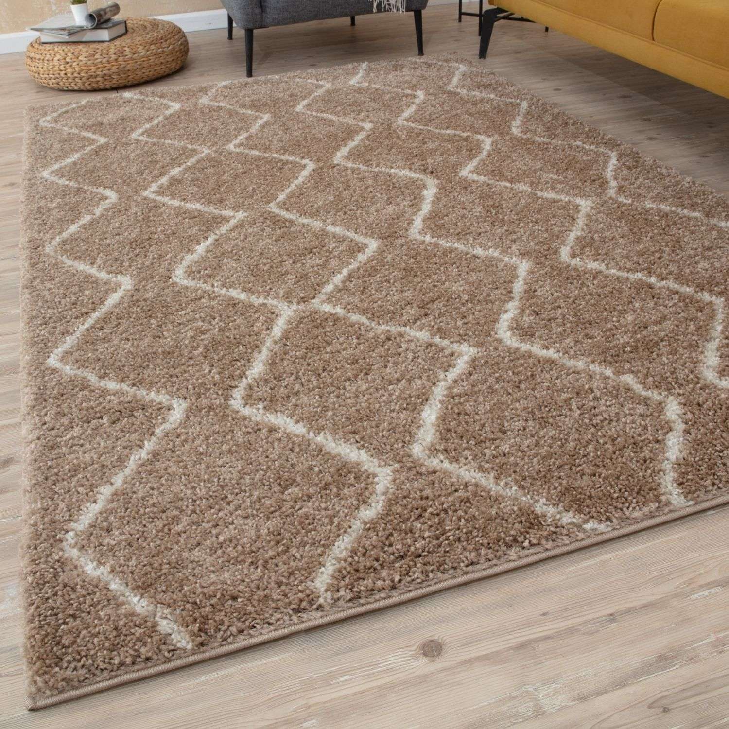 Moroccan Beige Shaggy Rug | 820 - PN Home