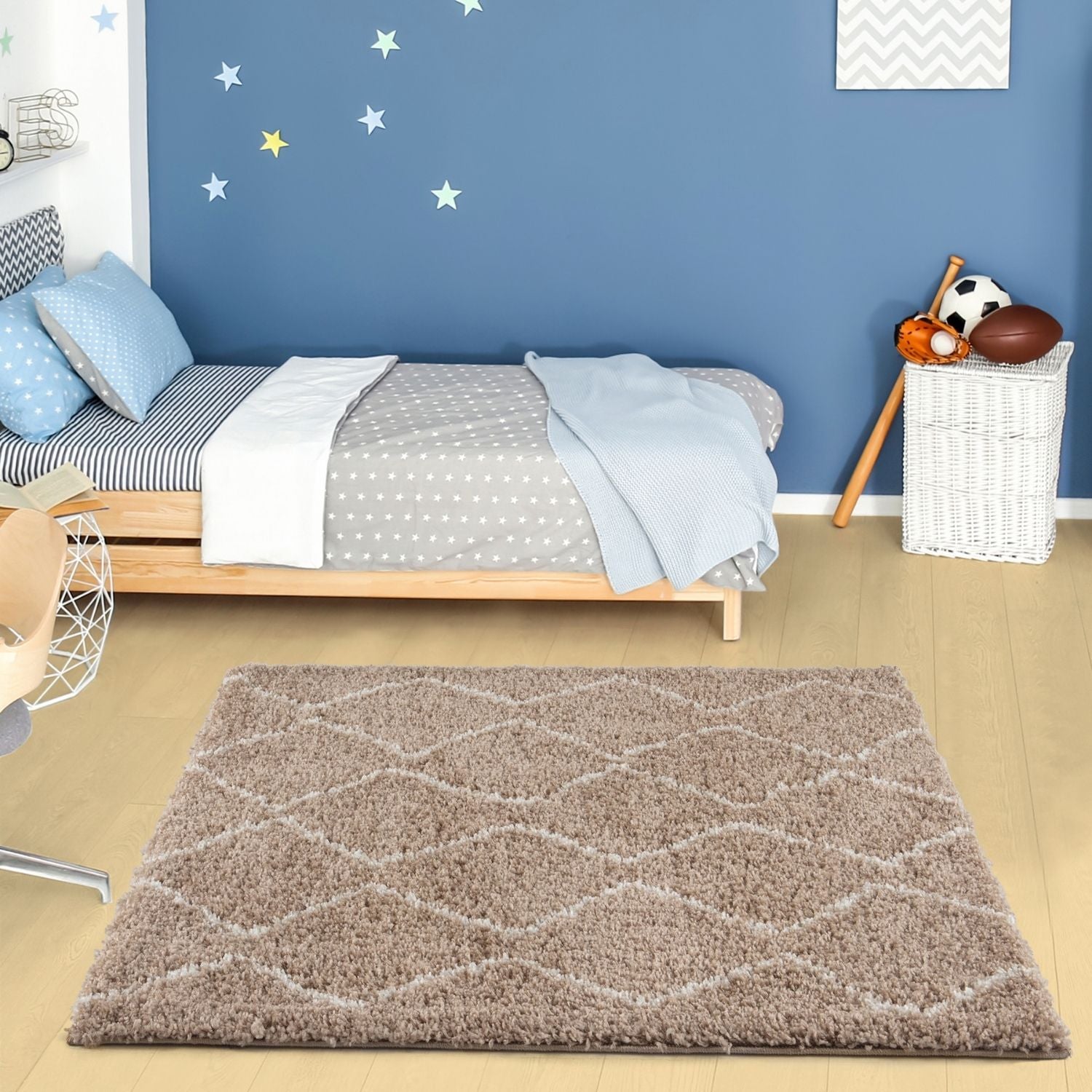 Moroccan Beige Shaggy Rug | 820 - PN Home