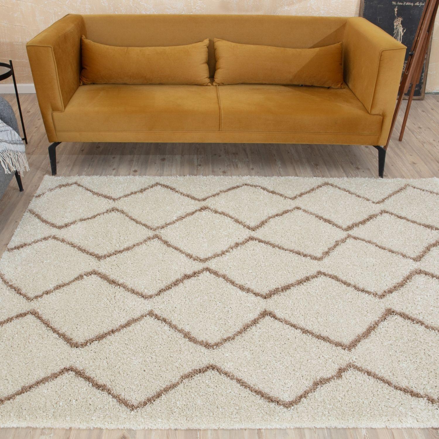 Moroccan Ivory Beige Shaggy Rug | 830 - PN Home