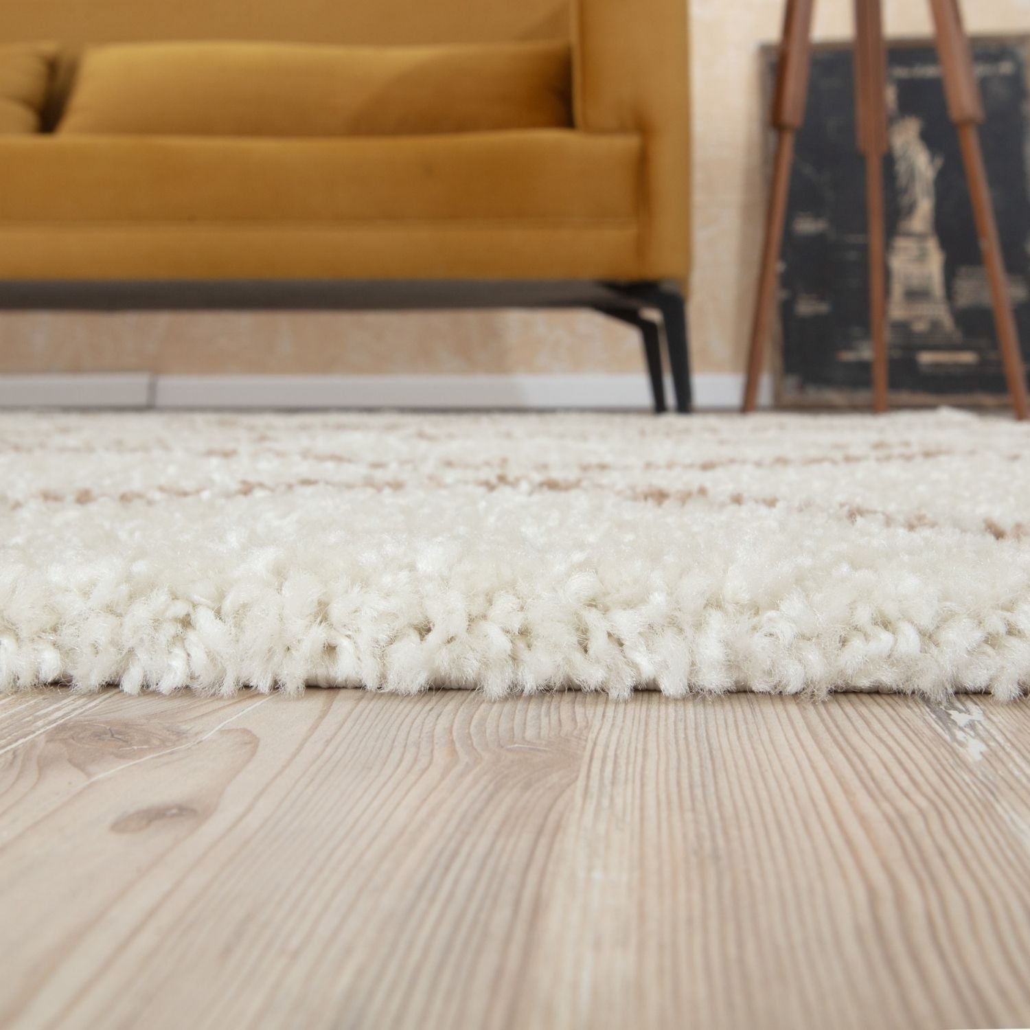 Moroccan Ivory Beige Shaggy Rug | 830 - PN Home