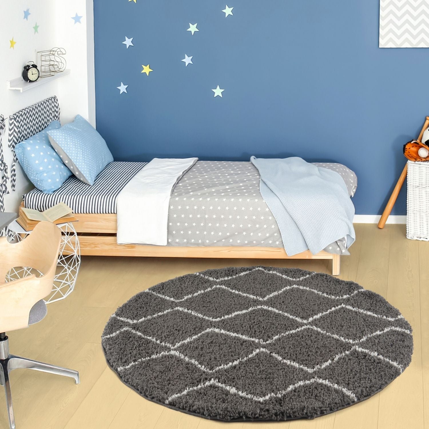 Moroccan Dark Grey Shaggy Rug | 840 - PN Home