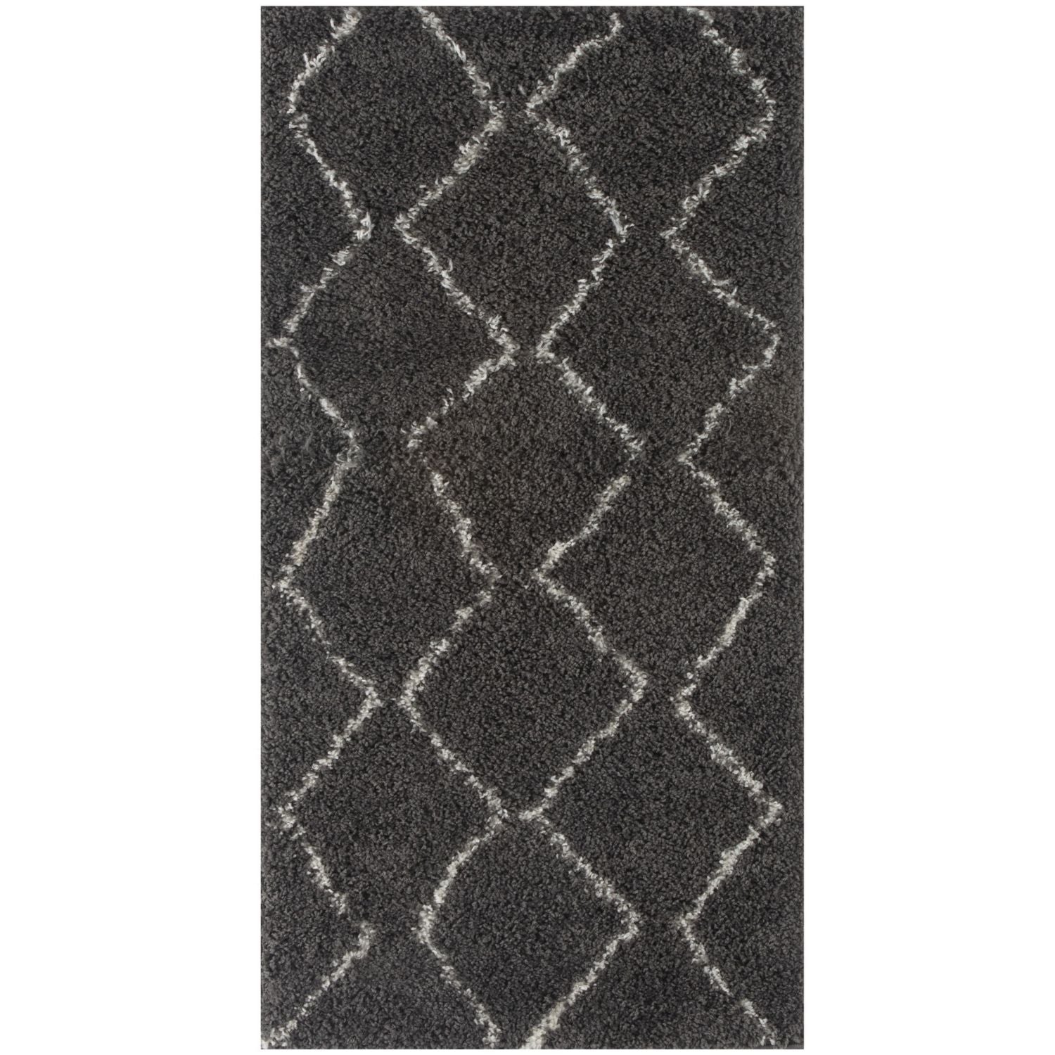 Moroccan Dark Grey Shaggy Rug | 840 - PN Home