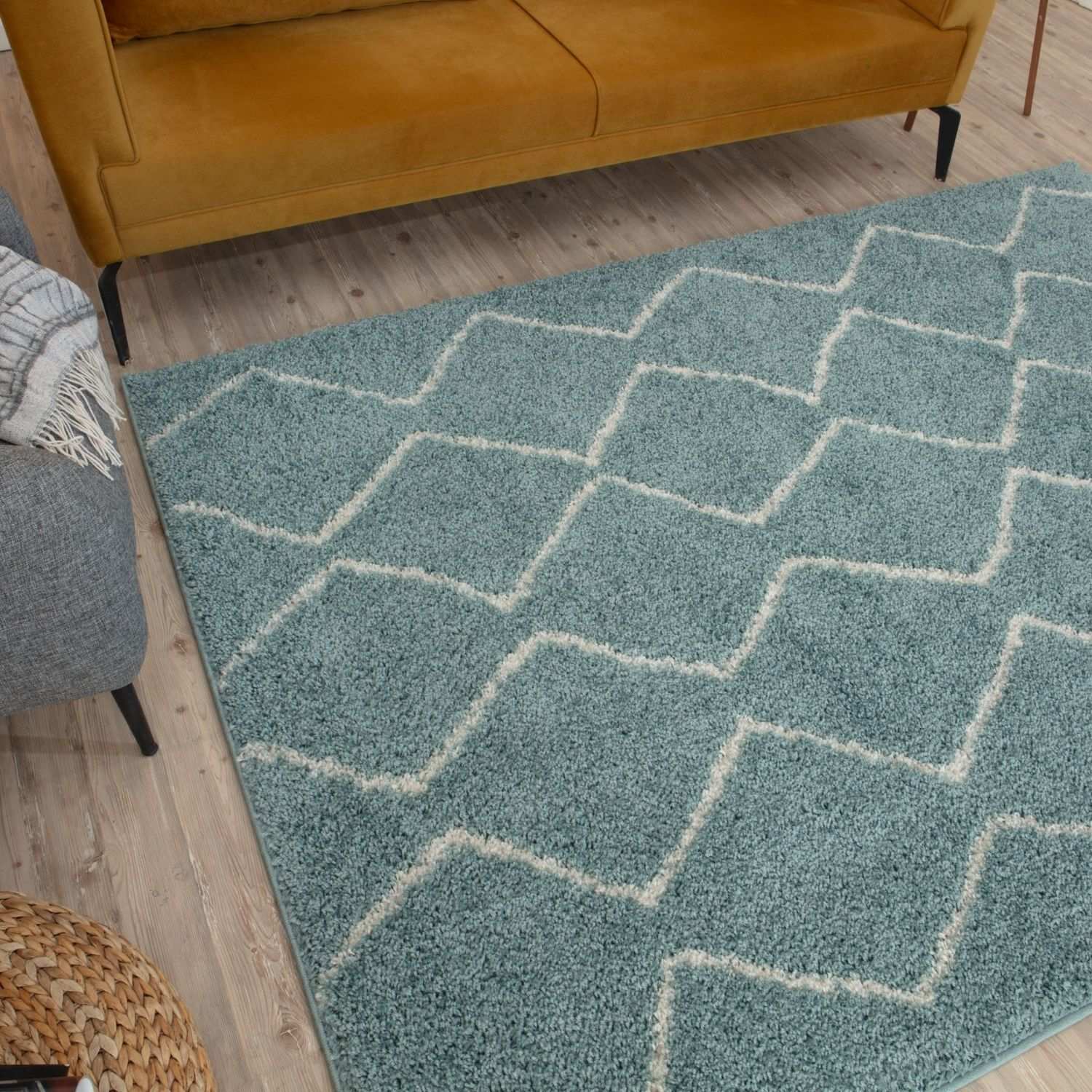 Moroccan Duck Egg Blue Shaggy Rug | 850 - PN Home