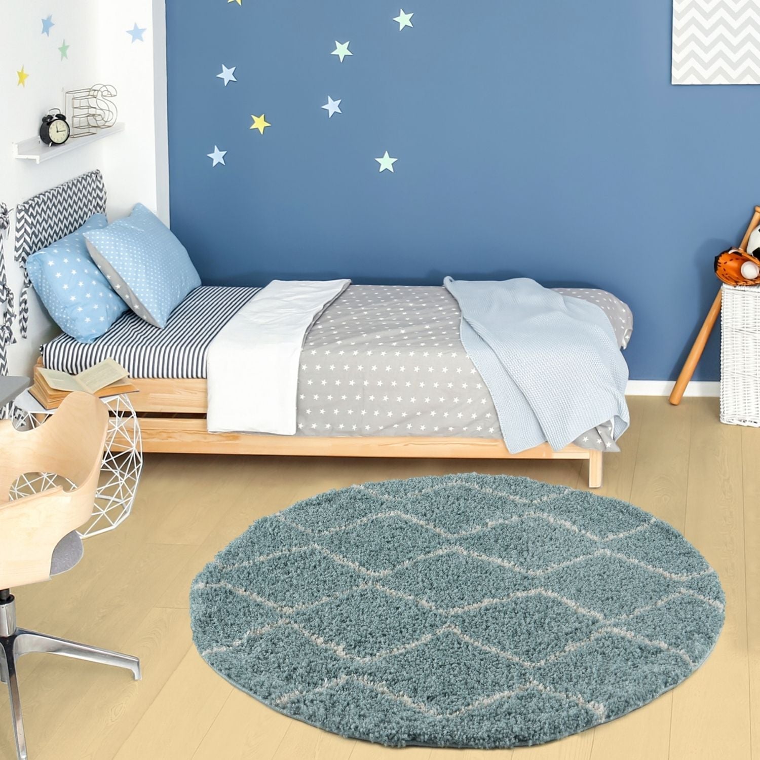 Moroccan Duck Egg Blue Shaggy Rug | 850 - PN Home