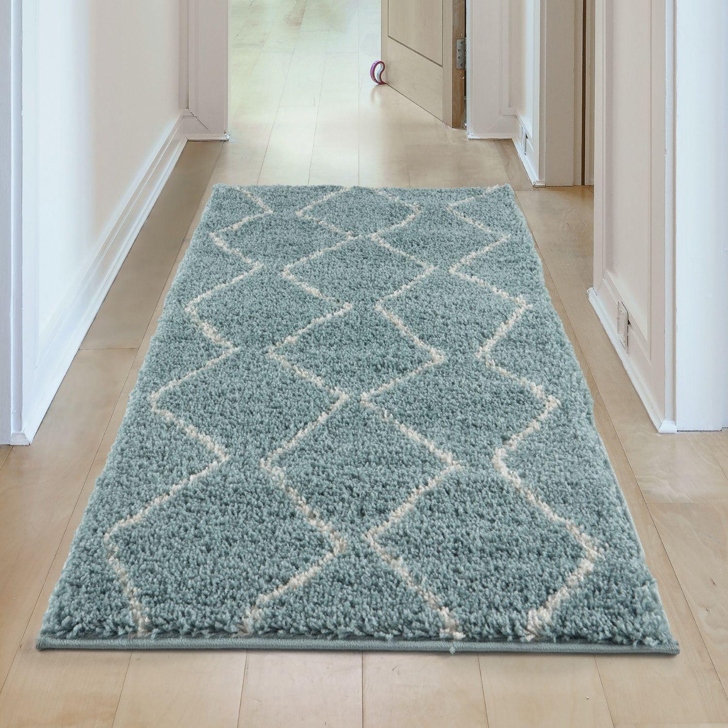 Moroccan Duck Egg Blue Shaggy Rug | 850 - PN Home