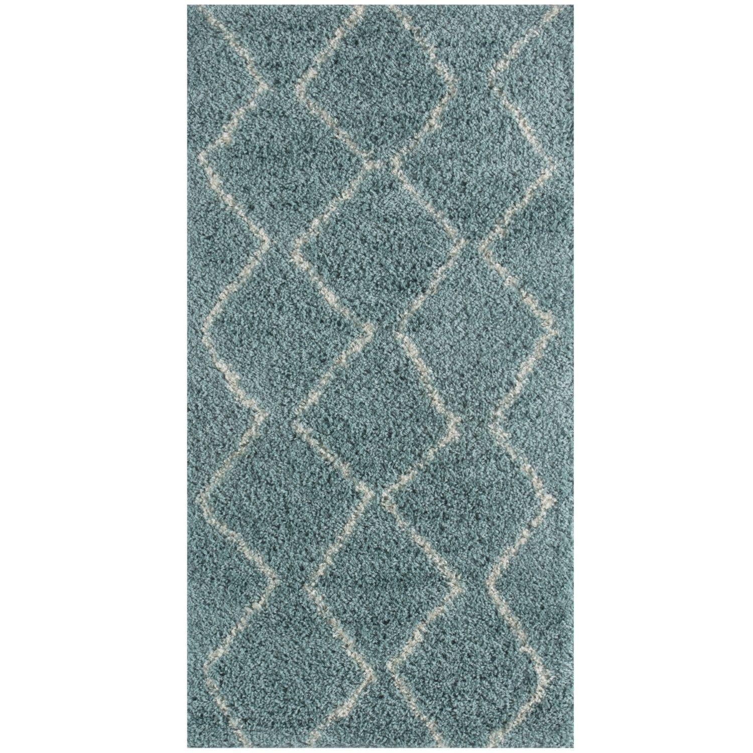 Moroccan Duck Egg Blue Shaggy Rug | 850 - PN Home