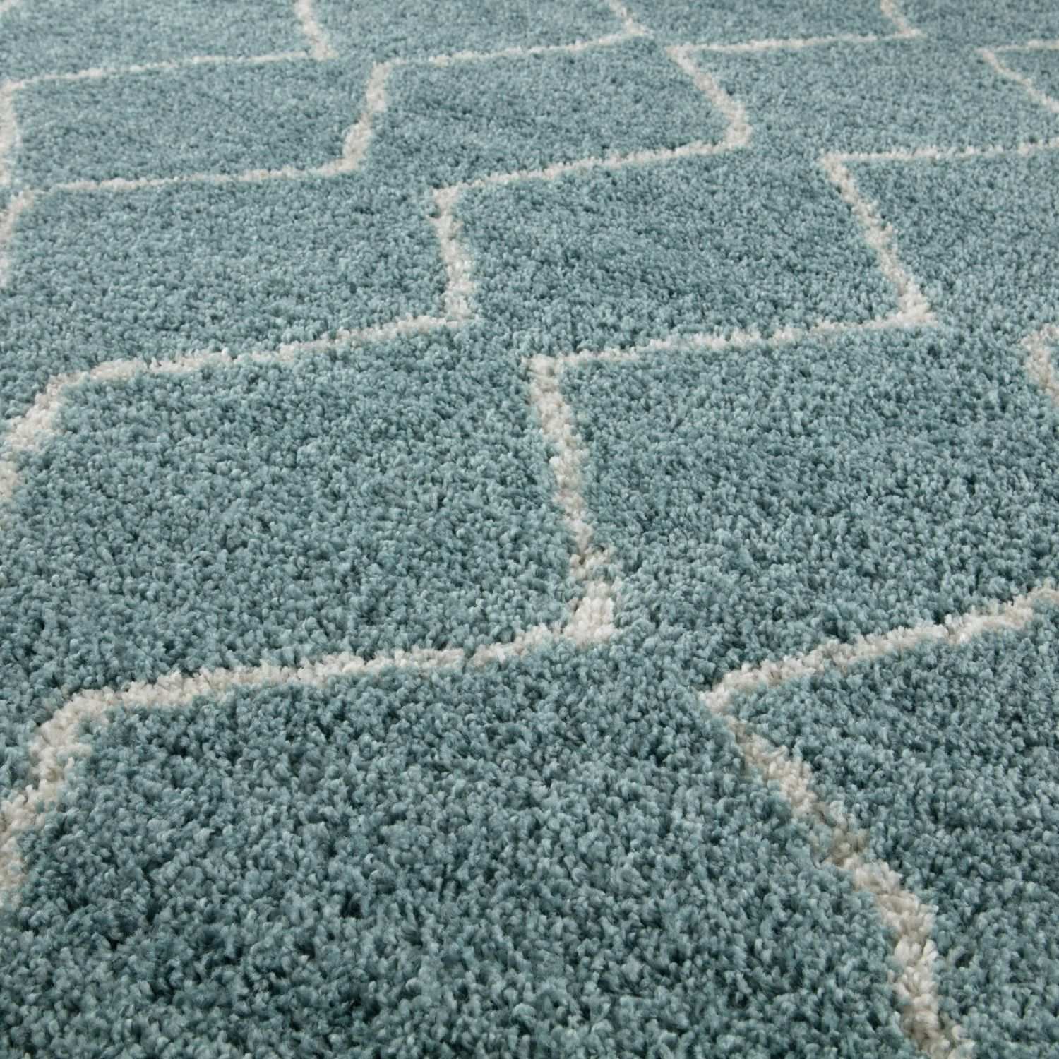 Moroccan Duck Egg Blue Shaggy Rug | 850 - PN Home