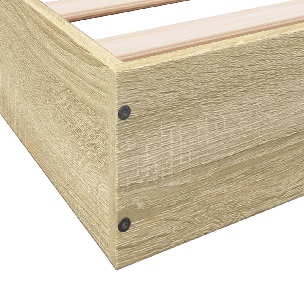Bed Frame without Mattress Sonoma Oak 140x200 cm Engineered Wood
