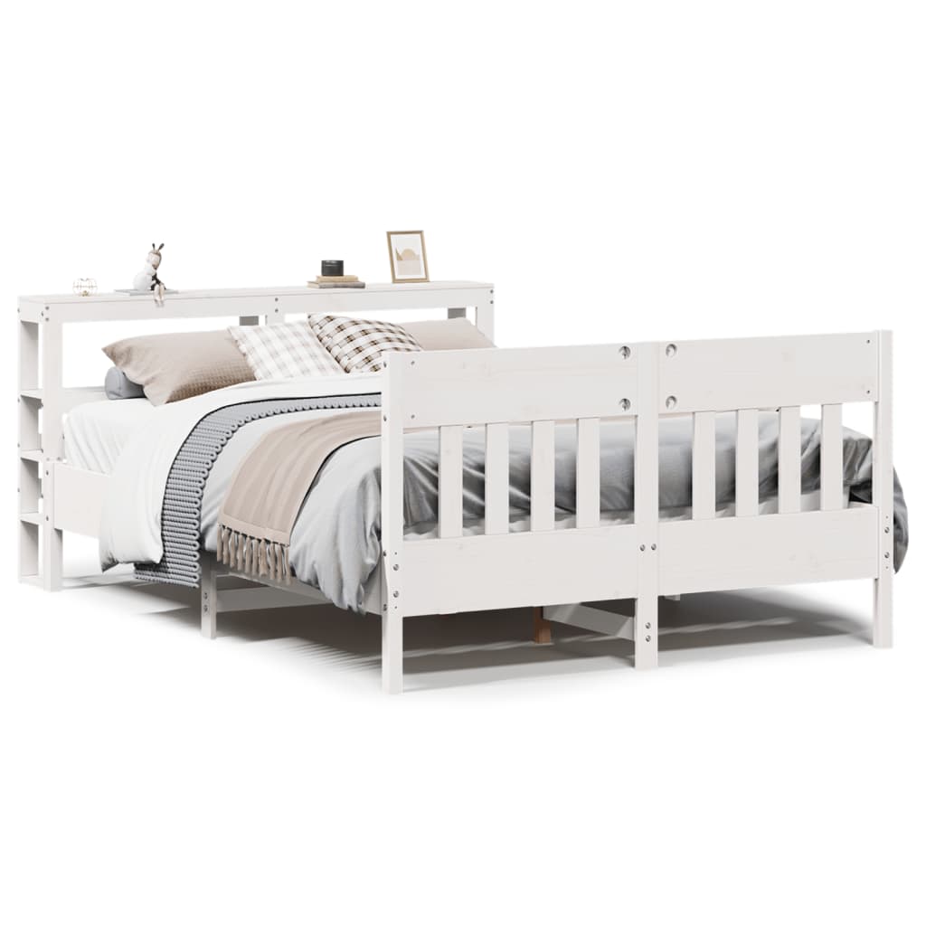 Bed Frame without Mattress White 120x190 cm Small Double Solid Wood Pine