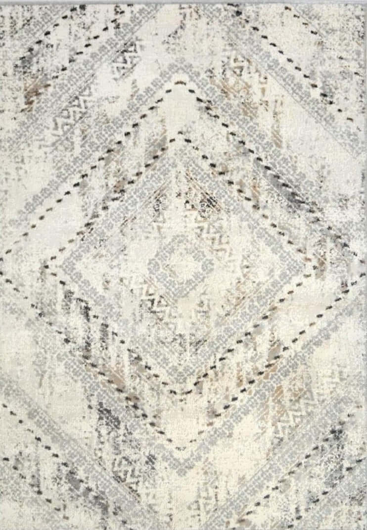 Abstract Vintage Cream & Grey Rug | D176A - PN Home