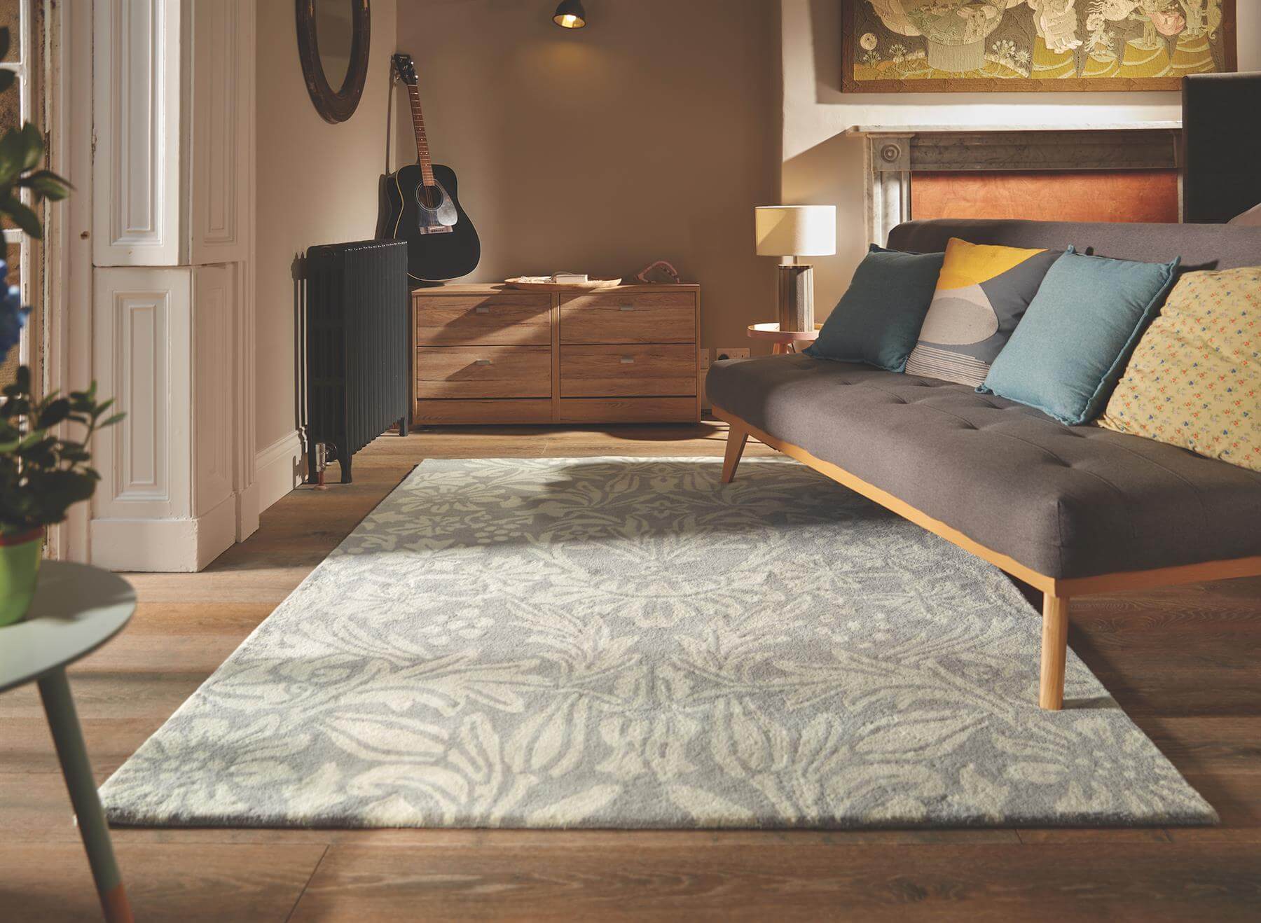 Heritage Lavender Floral Wool Rug - PN Home