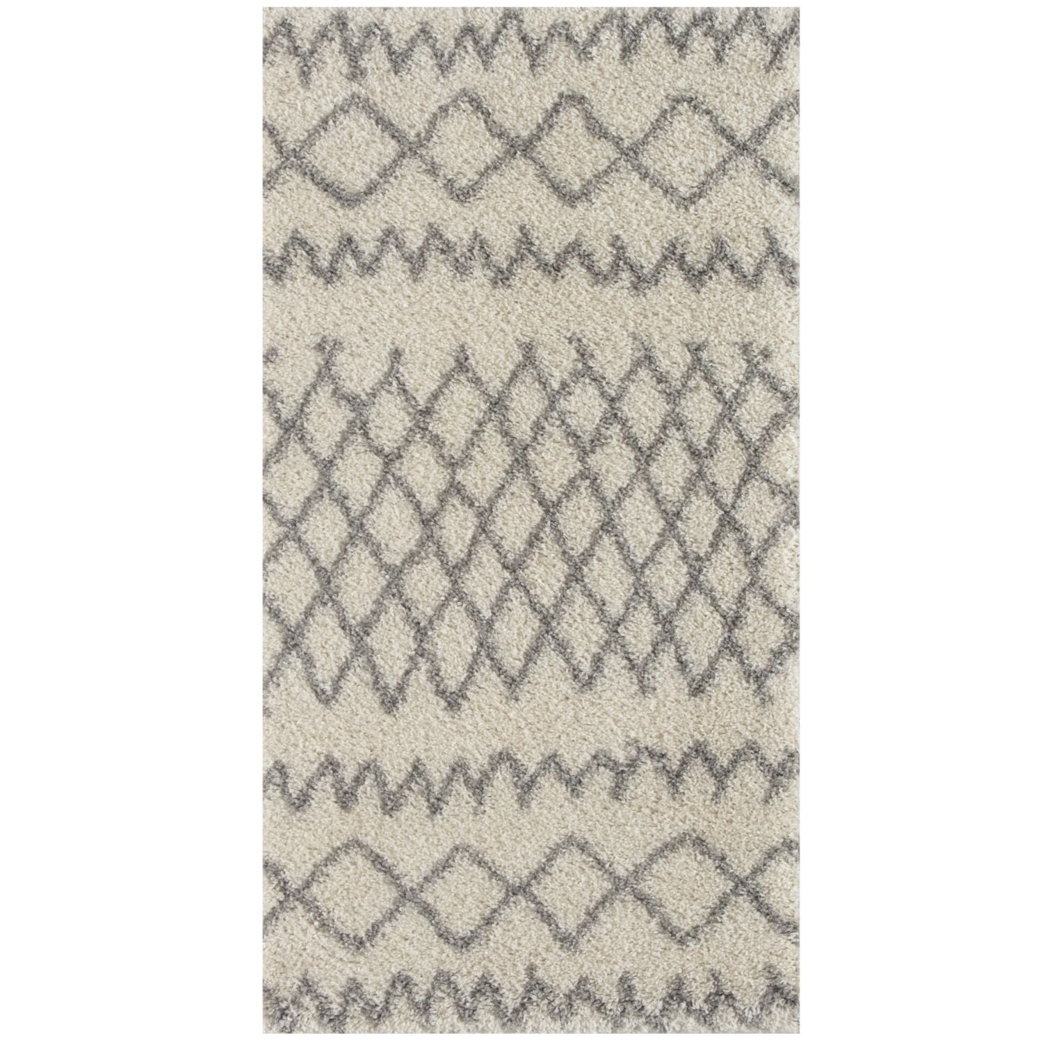 Moroccan Ivory Grey Shaggy Rug | 900 - PN Home
