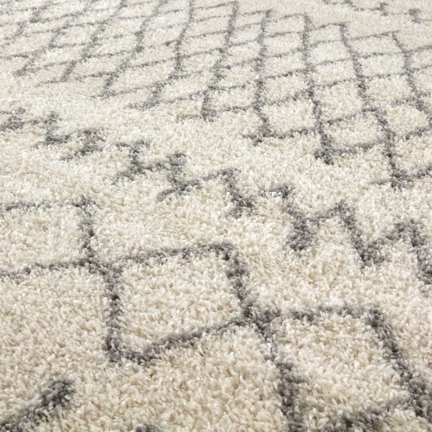 Moroccan Ivory Grey Shaggy Rug | 900 - PN Home