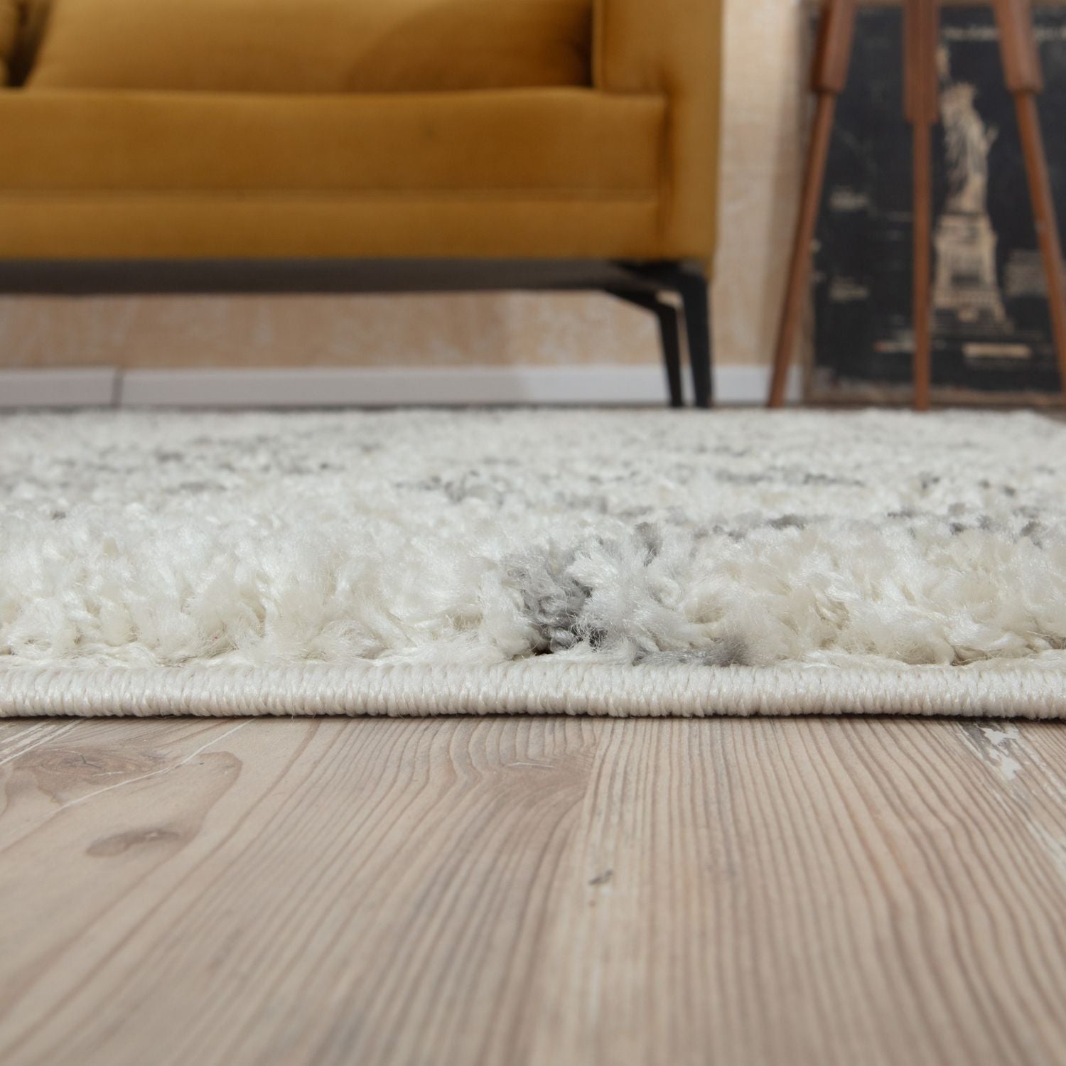 Moroccan Ivory Grey Shaggy Rug | 900 - PN Home