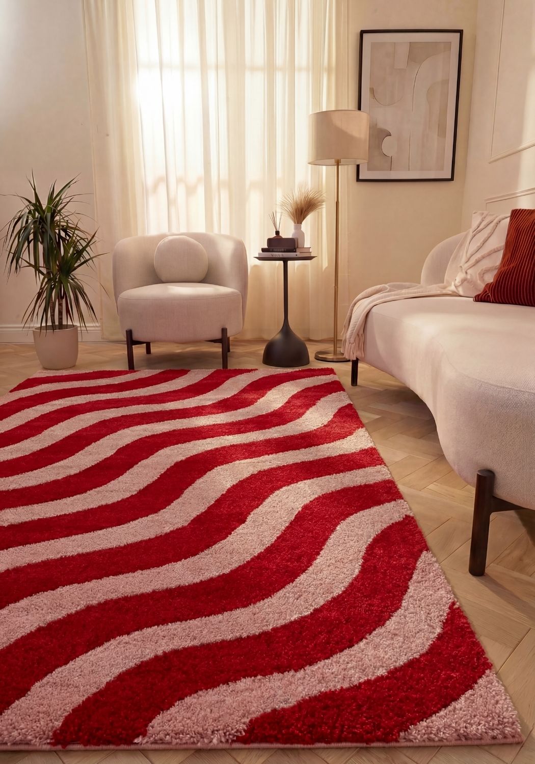 Joli Wave Red & Pink Rug - PN Home