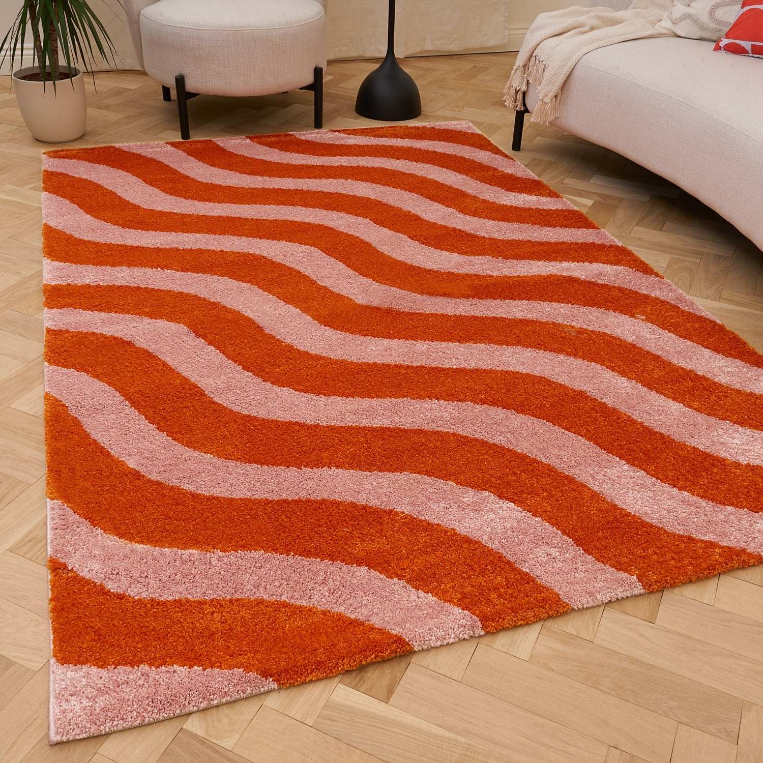 Joli Wave Orange & Pink Rug - PN Home