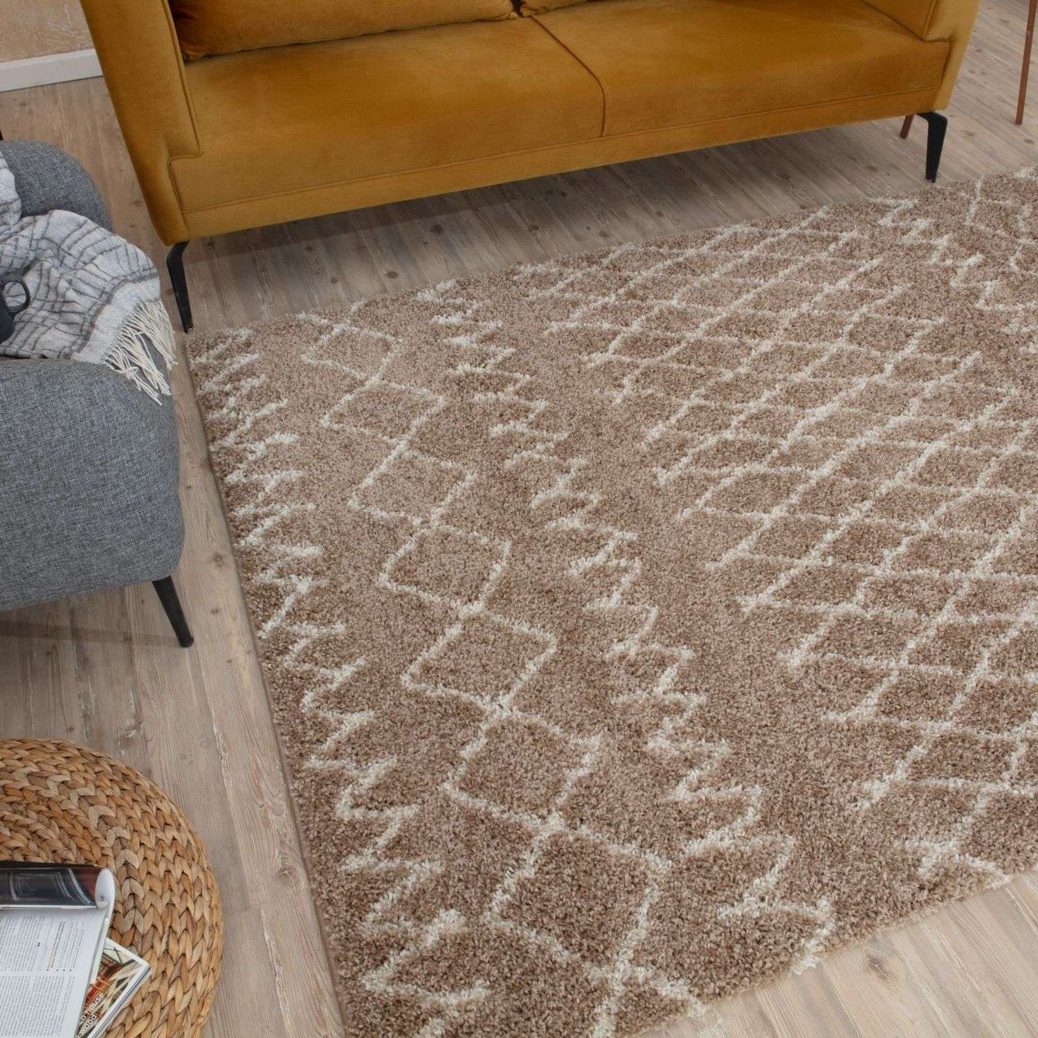Moroccan Beige Shaggy Rug | 920 - PN Home