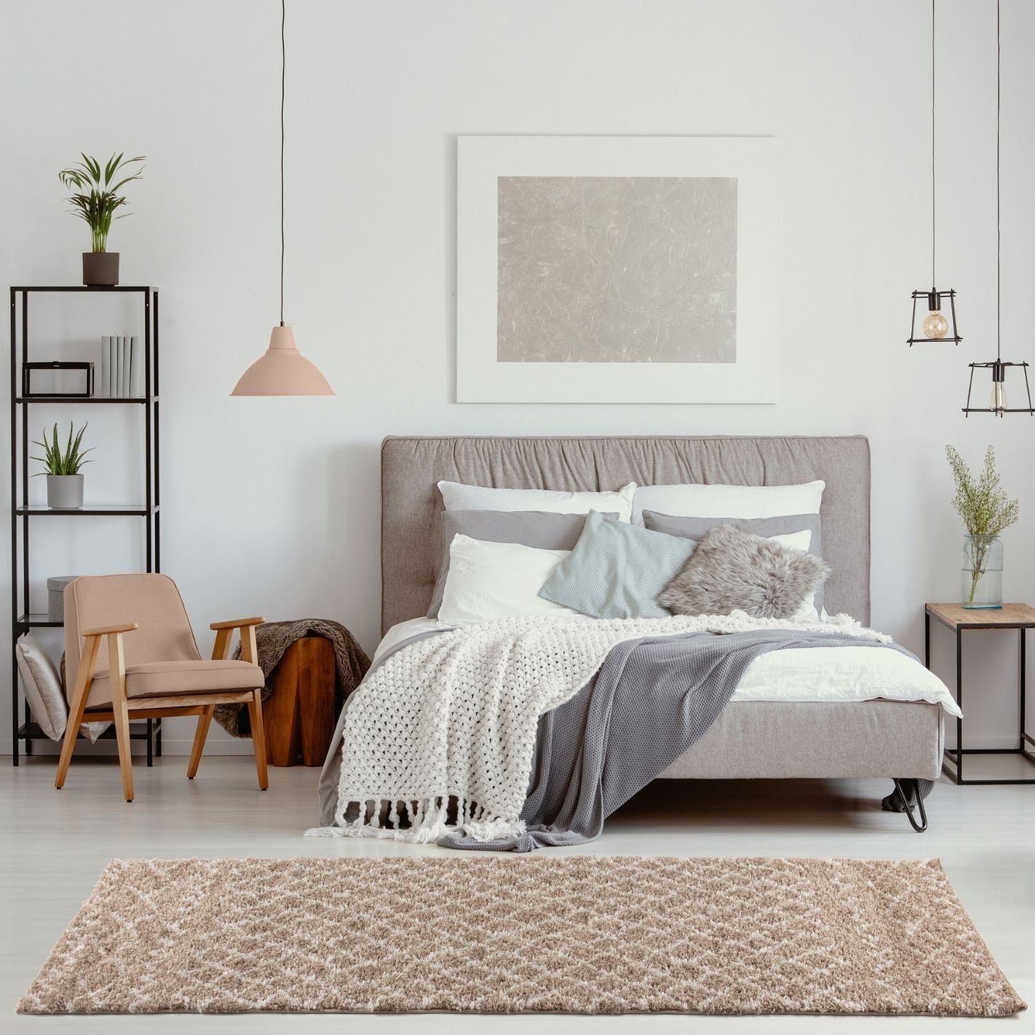 Moroccan Beige Shaggy Rug | 920 - PN Home